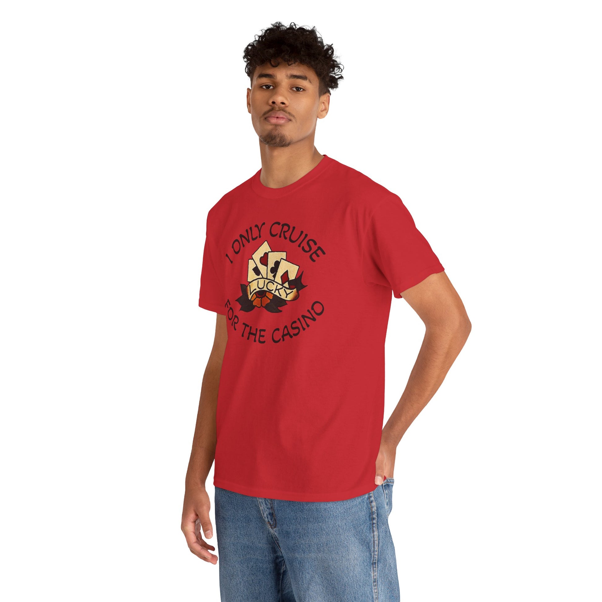 Lucky Casino Tee, Fun Casino Shirt, Gambling Gift, Cruise Apparel, Unisex Heavy Cotton Tee, Casino Lover Gift