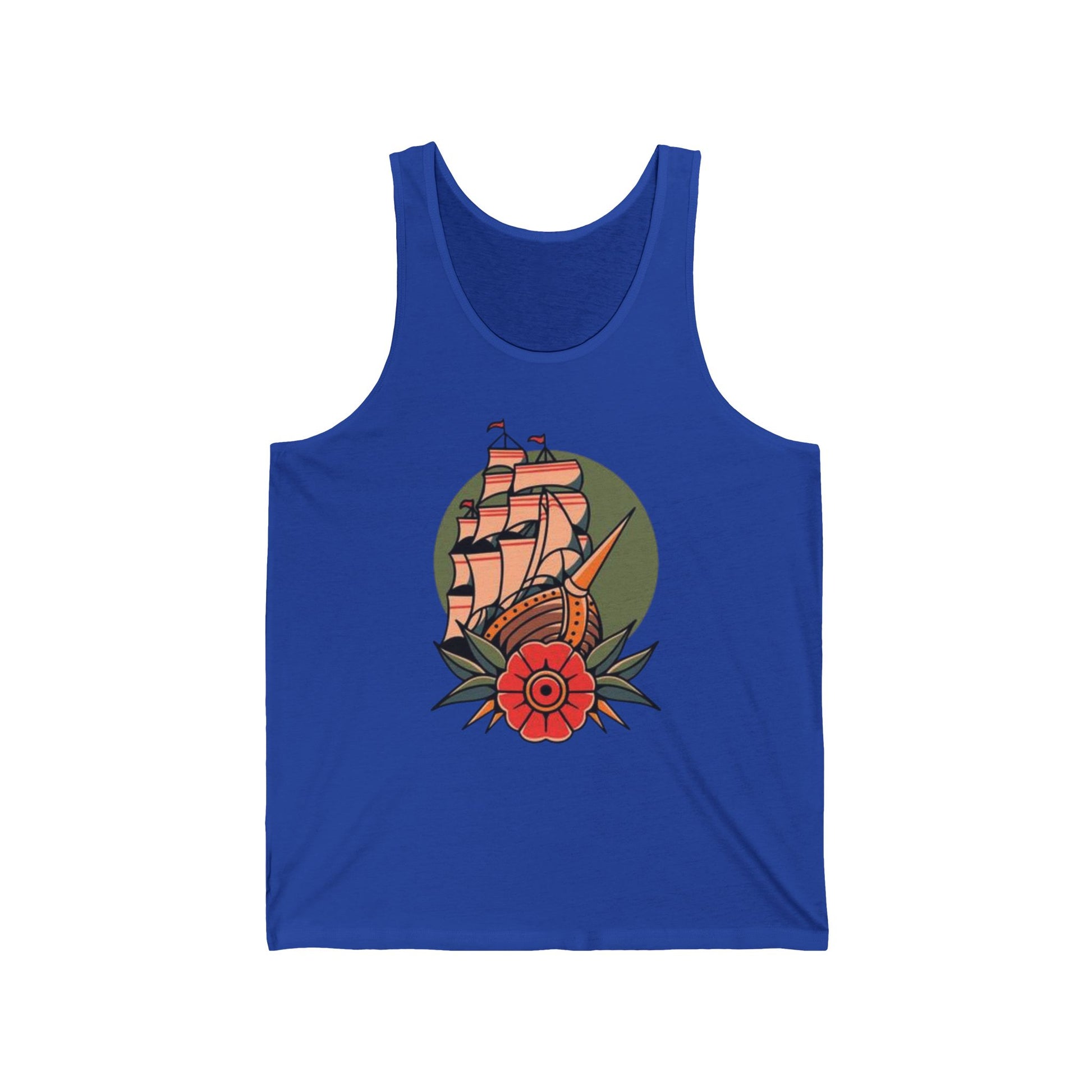 Sail Away Unisex Jersey Tank Top | CRUISE TANK TOP - Vintage Nautical Design, Summer Wear, Travel Tee, Beach Vibes, Gift for Sailors