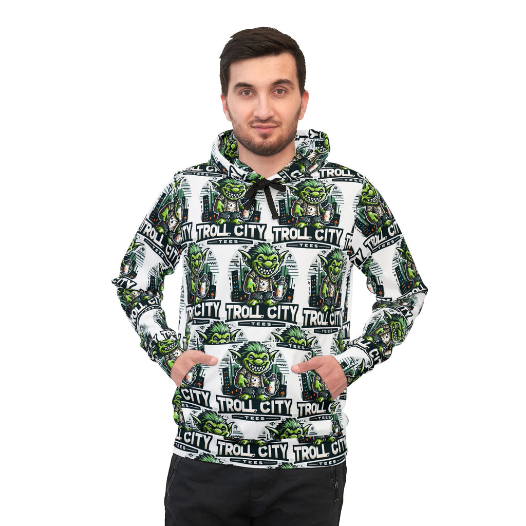 Full Print Athletic Hoodie - Troll City Tees - White Background