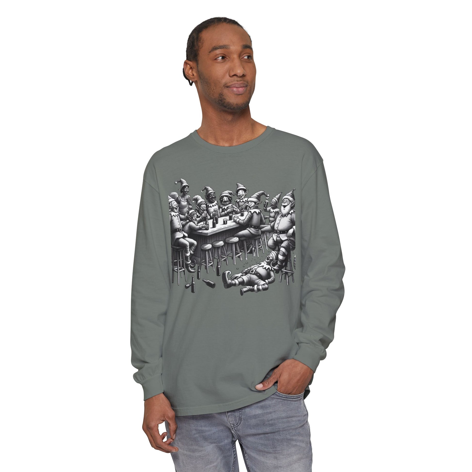 Long Sleeve T-Shirt Drunk Elves Design