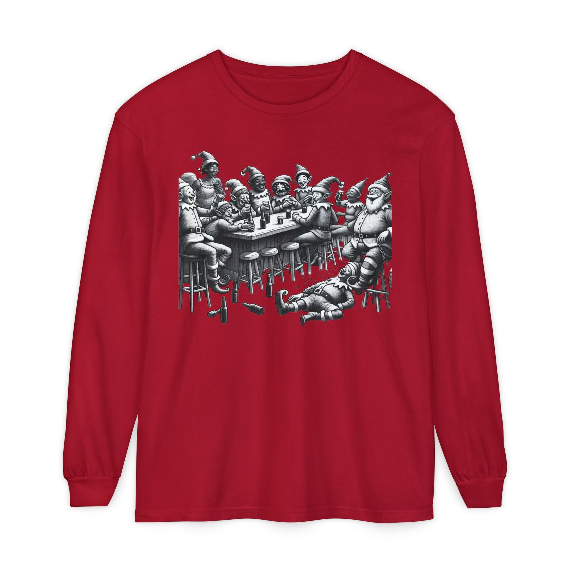 Long Sleeve T-Shirt Drunk Elves Design