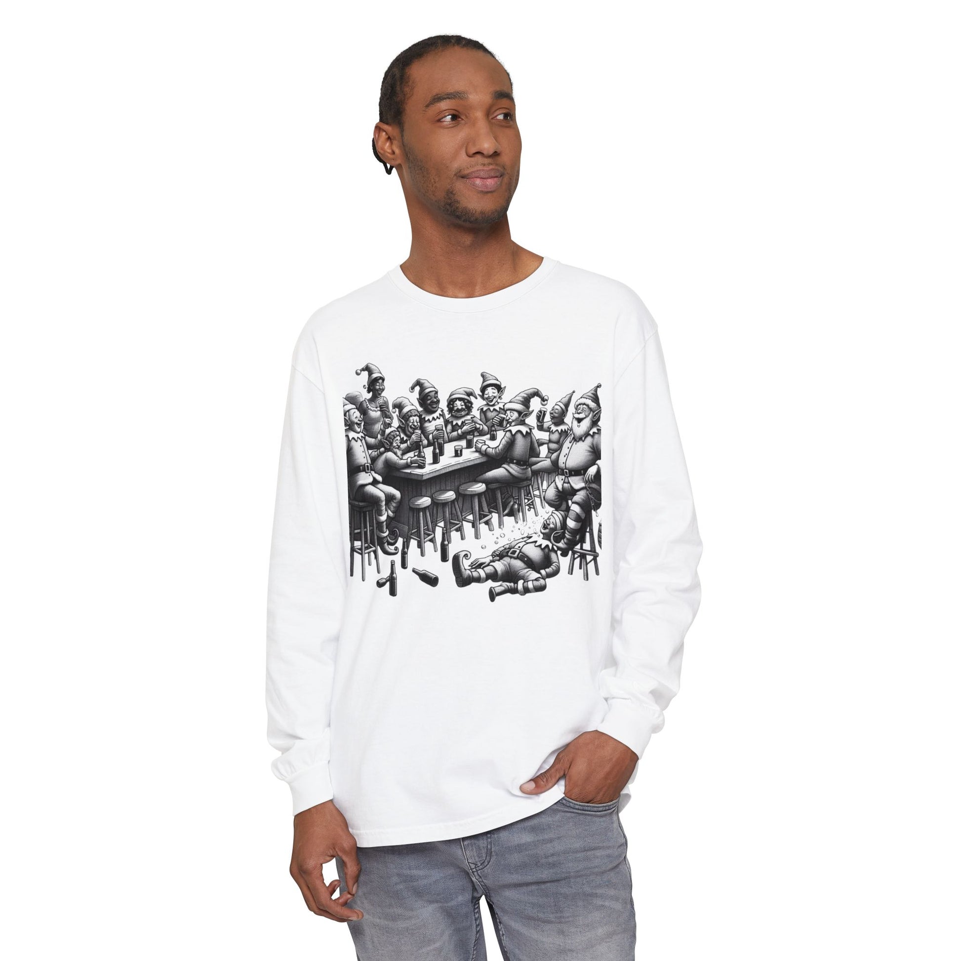 Long Sleeve T-Shirt Drunk Elves Design