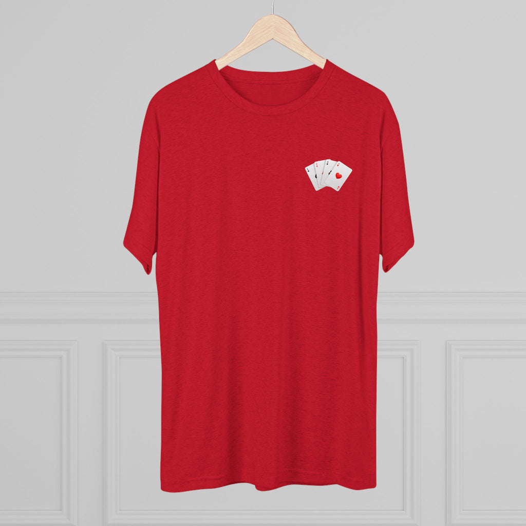 Unisex Tri-Blend Crew Tee with Lucky Cards Design | CRUISE CASINO LOVERS Casual Everyday Wear, Gift for Gamers, Perfect for St. Patrick's Day, Luck-Themed Events
