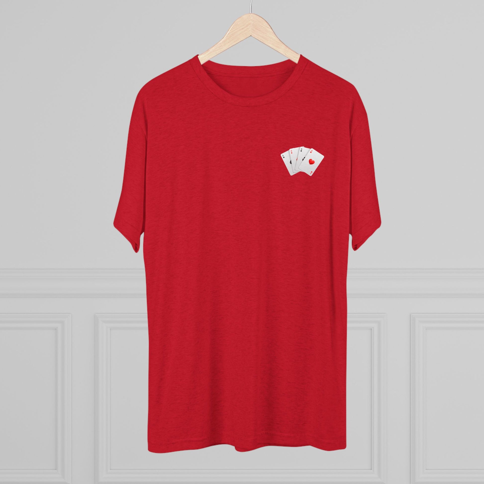 Unisex Tri-Blend Crew Tee with Lucky Cards Design | CRUISE CASINO LOVERS Casual Everyday Wear, Gift for Gamers, Perfect for St. Patrick's Day, Luck-Themed Events
