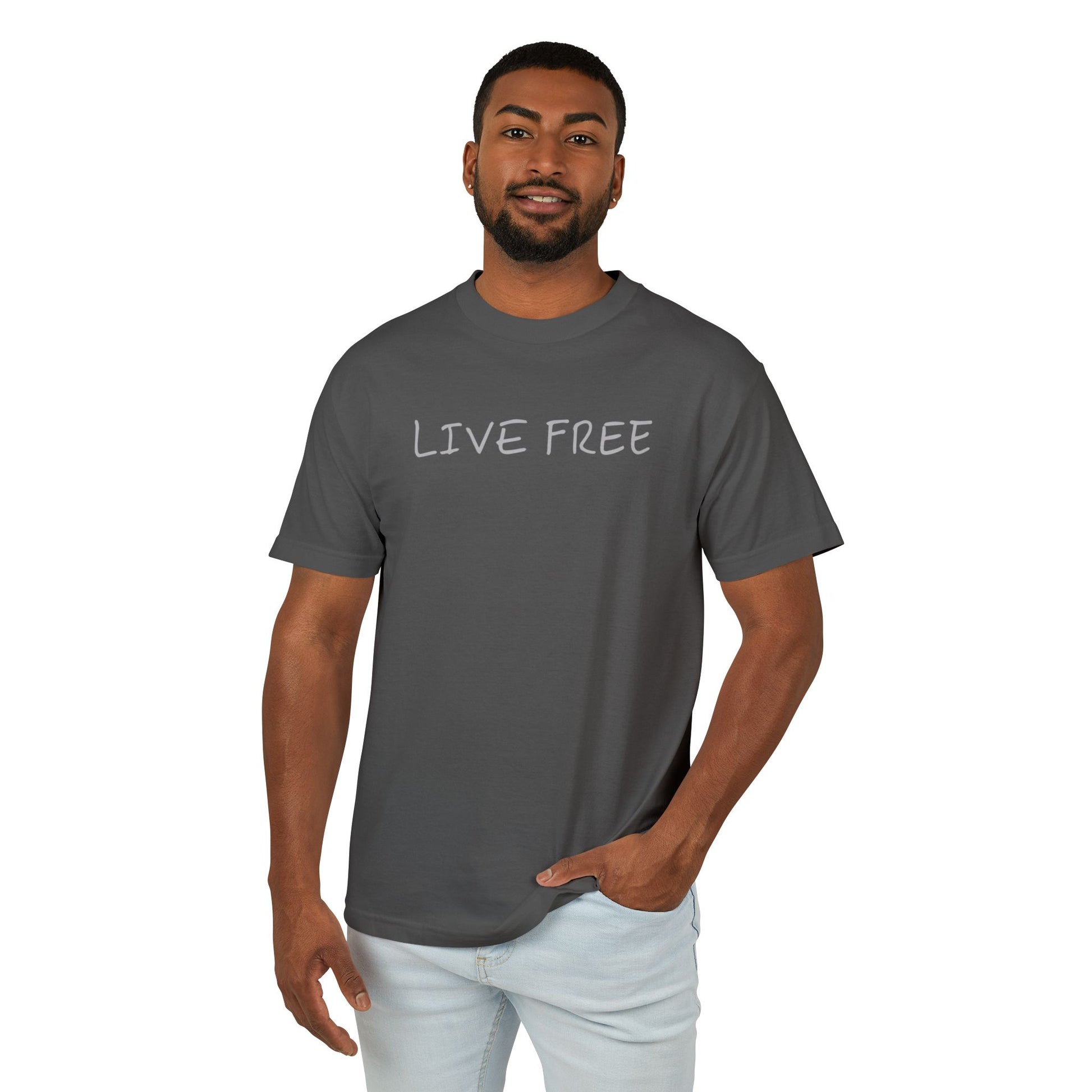 "Live Free" Unisex Heavyweight Tee - Comfort & Style for Everyday Adventures