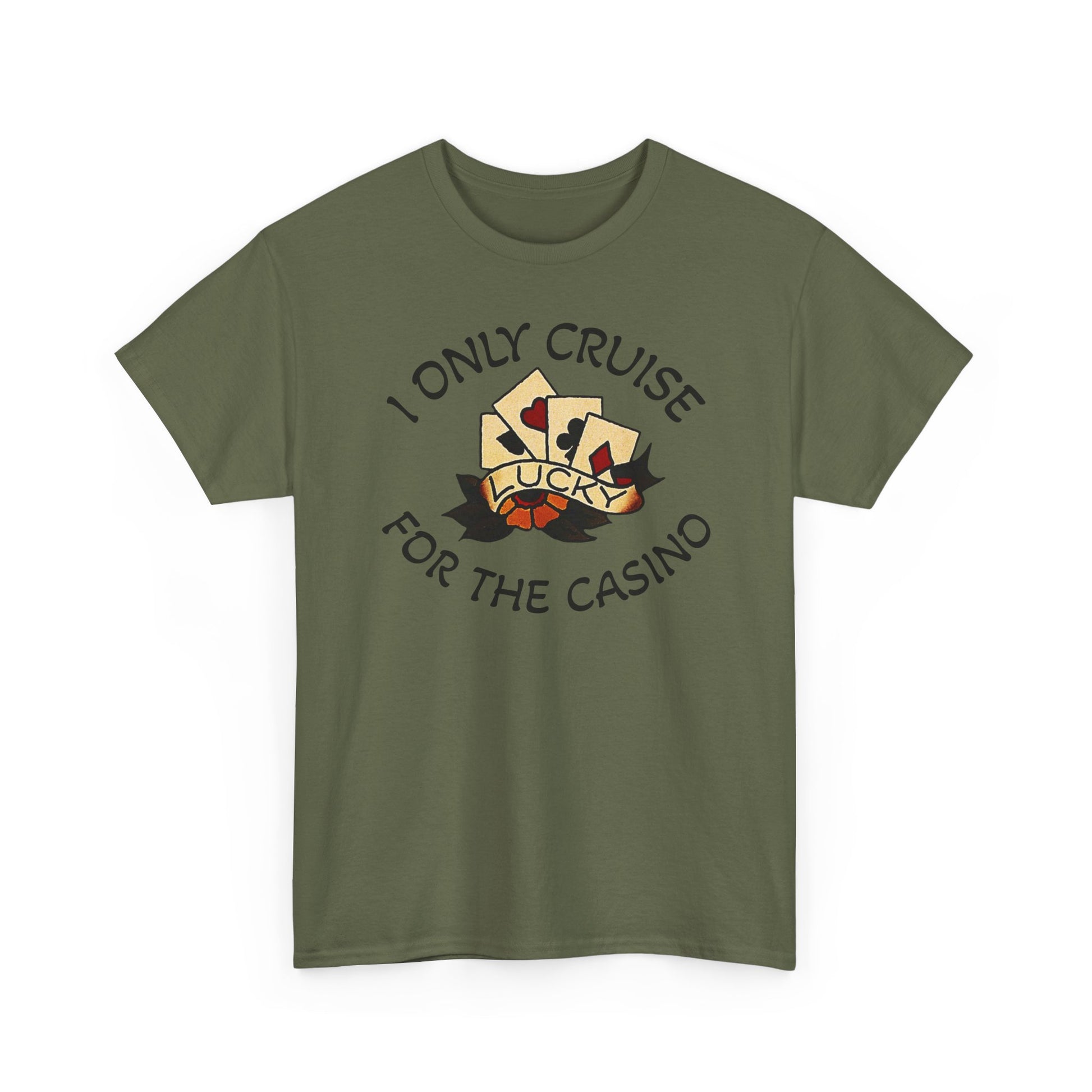 Lucky Casino Tee, Fun Casino Shirt, Gambling Gift, Cruise Apparel, Unisex Heavy Cotton Tee, Casino Lover Gift