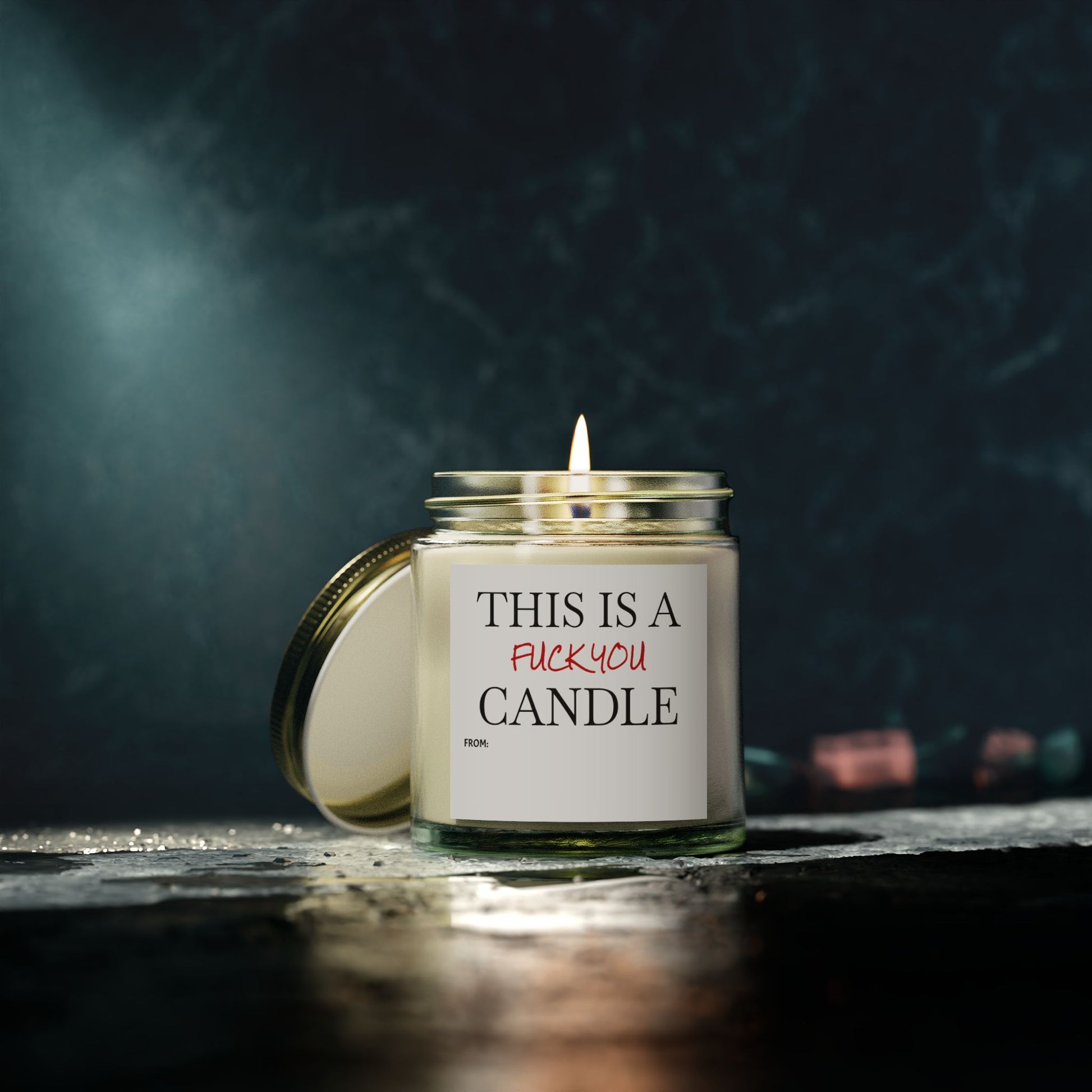 This is a F You Candle - Scented Candles, Coconut Apricot Wax (4oz, 9oz)