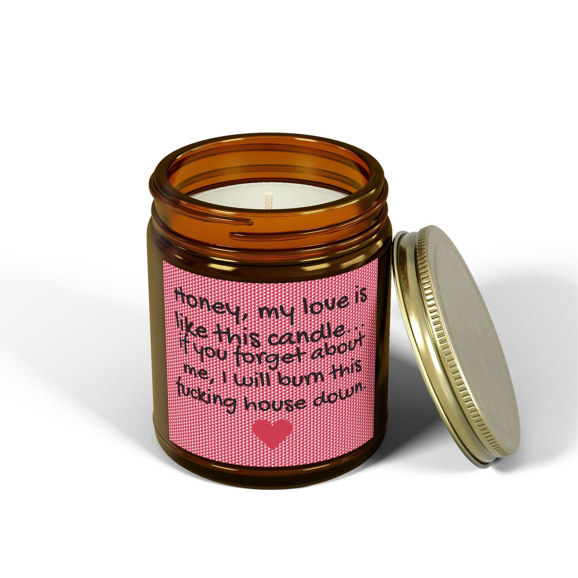 My love is like this candle, if you forget about me, I will burn this f*cking house down. - Scented Candles, Coconut Apricot Wax (4oz, 9oz)