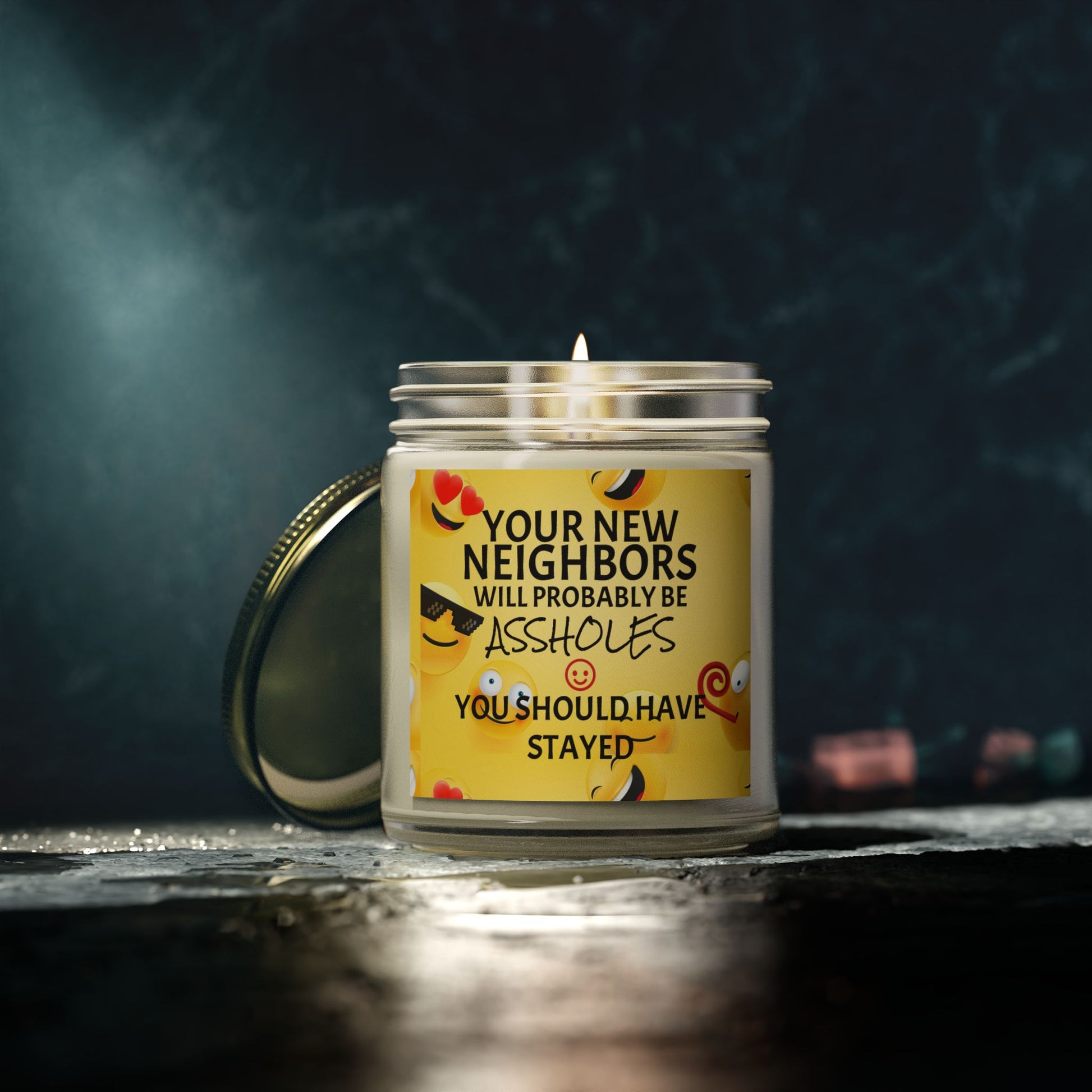 Your New Neighbors Will Probably Be A$$holes, You Should Have Stayed - Scented Candles, Coconut Apricot Wax (4oz, 9oz)