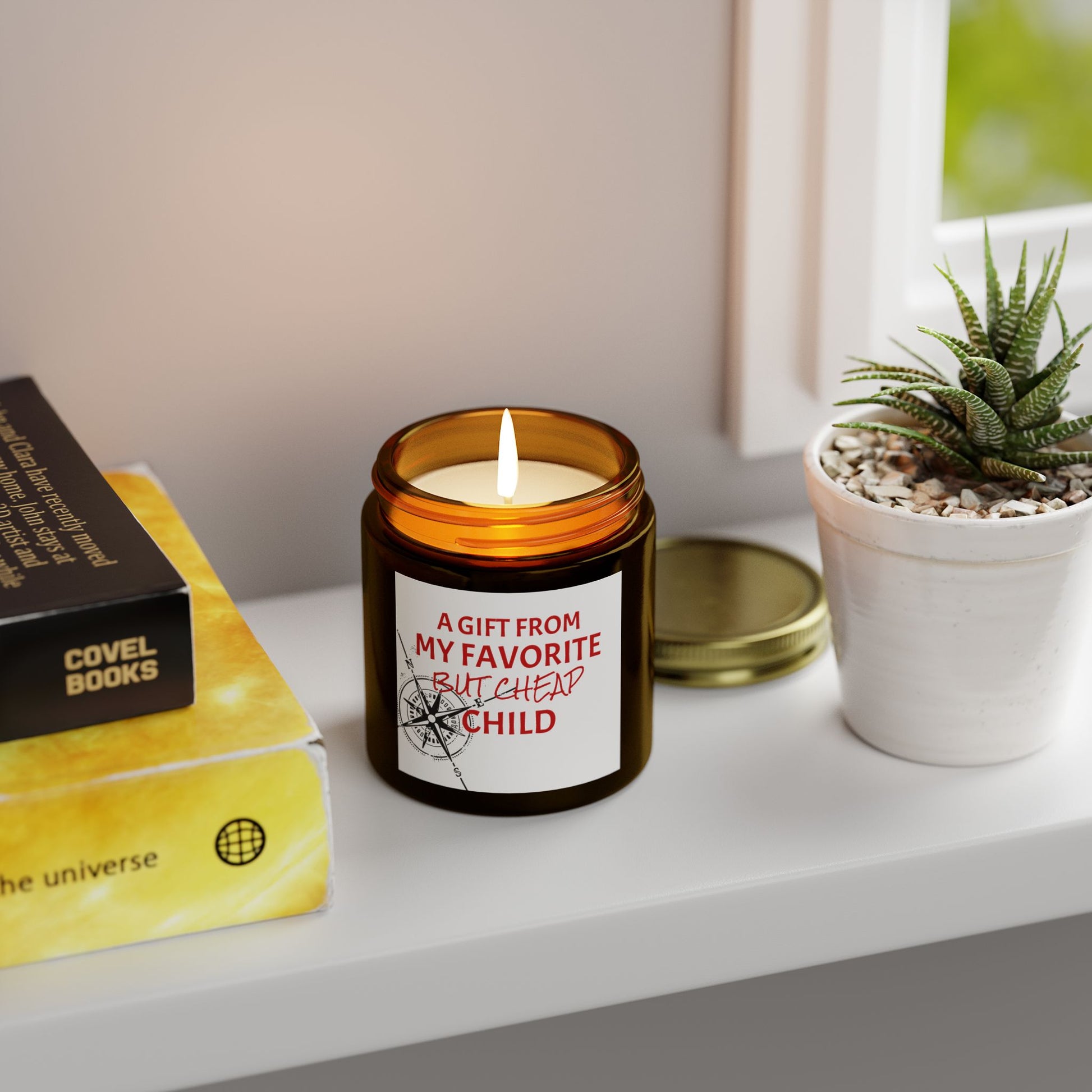A Gift From My Favorite Child- Scented Candles, Coconut Apricot Wax (4oz, 9oz)