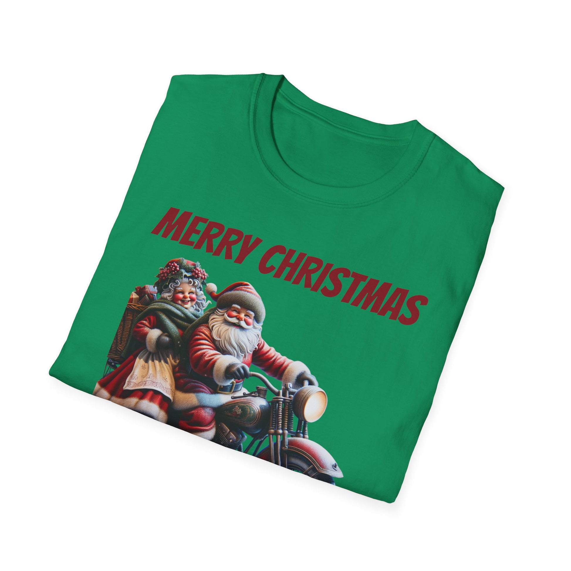Santa & Mrs. Claus Motorcycle Unisex T-Shirt