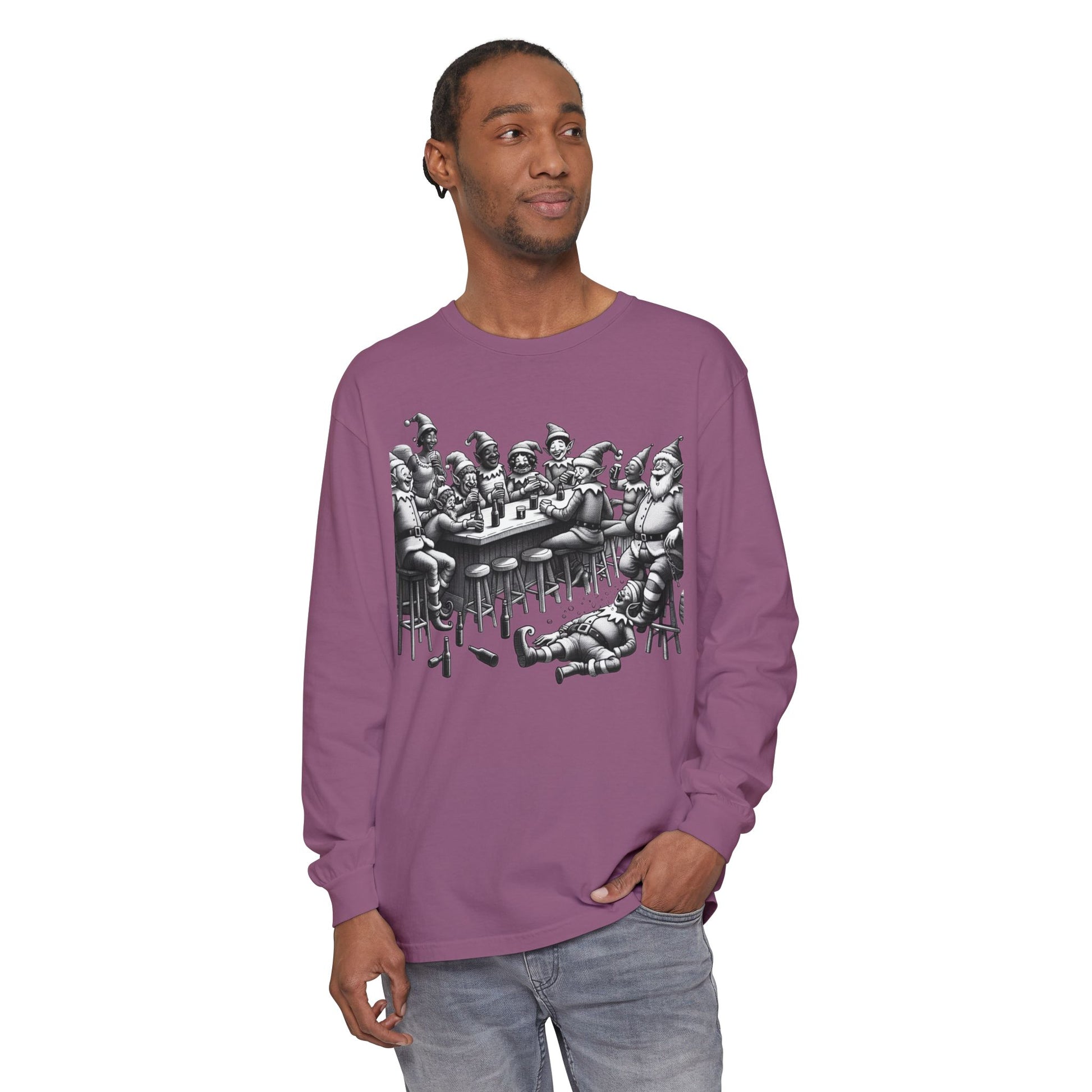 Long Sleeve T-Shirt Drunk Elves Design
