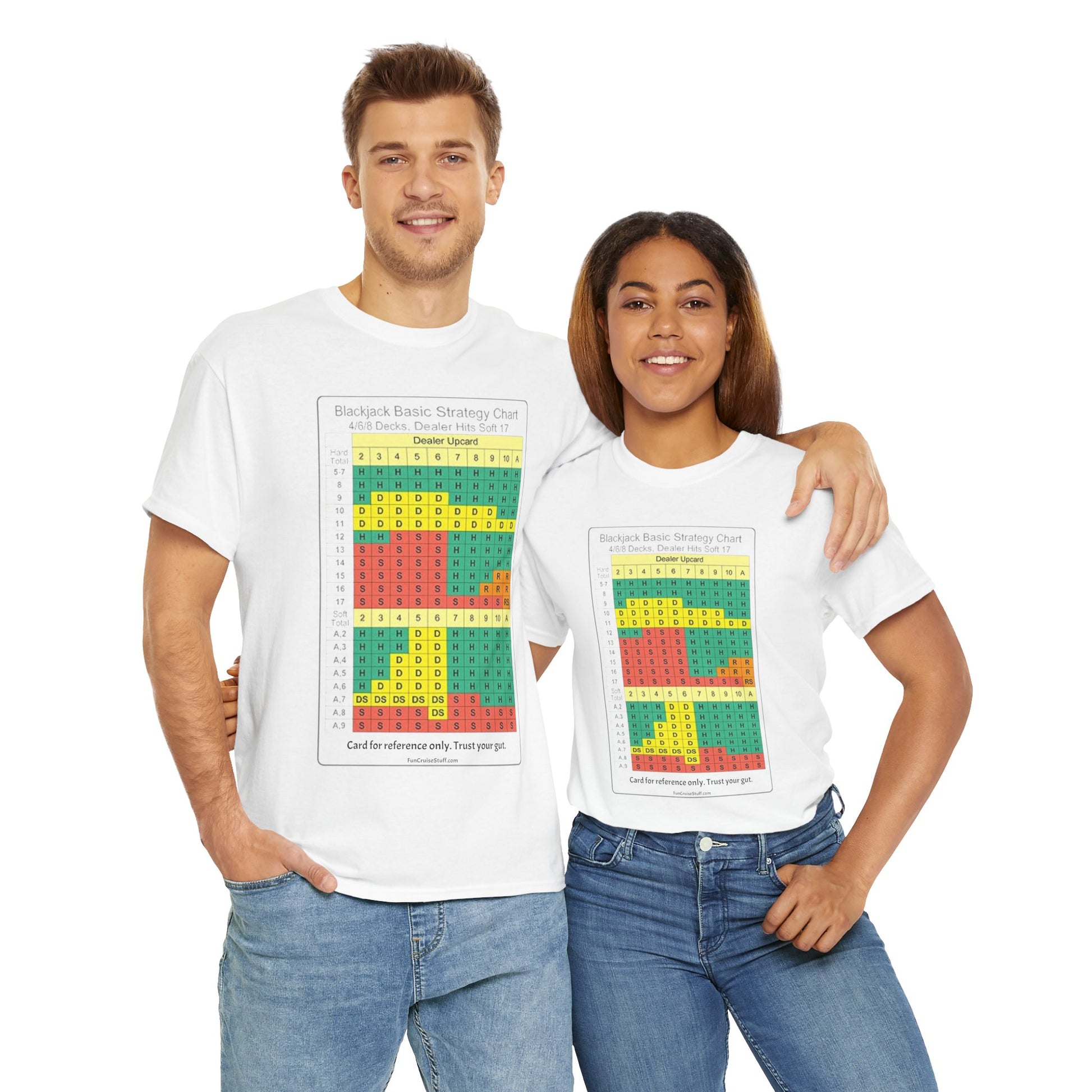Blackjack Basic Strategy Card Unisex Tee for Cruising