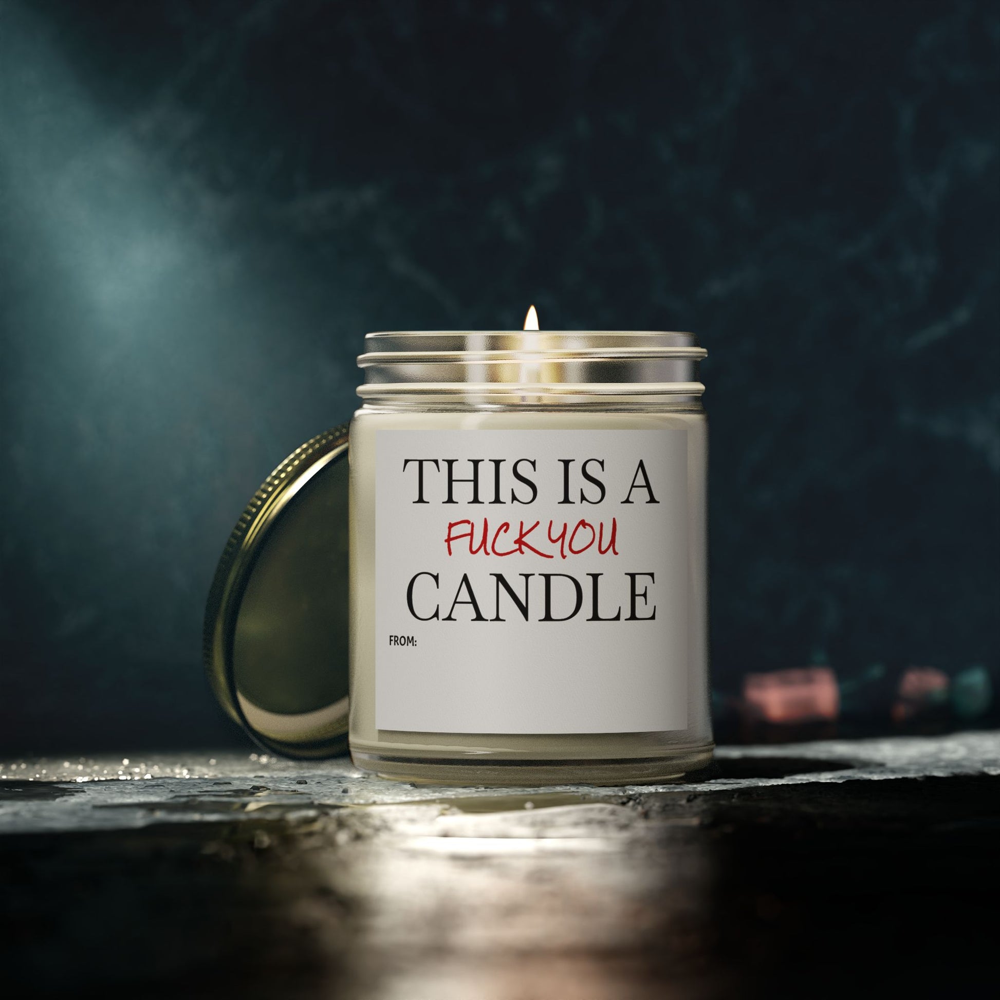 This is a F You Candle - Scented Candles, Coconut Apricot Wax (4oz, 9oz)