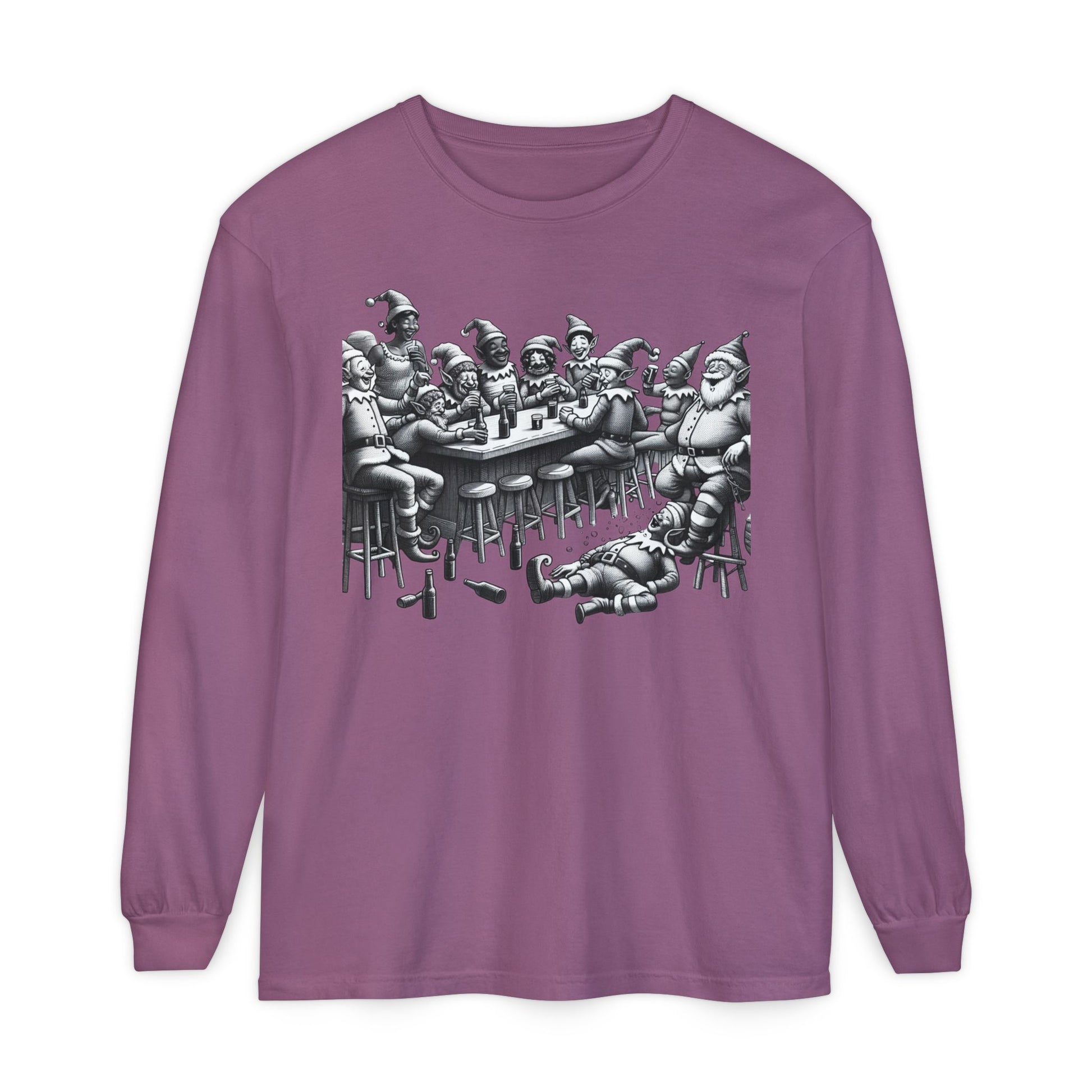 Long Sleeve T-Shirt Drunk Elves Design