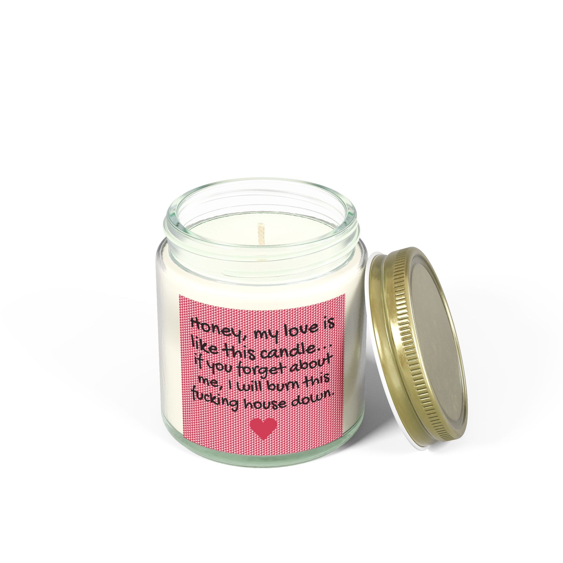 My love is like this candle, if you forget about me, I will burn this f*cking house down. - Scented Candles, Coconut Apricot Wax (4oz, 9oz)