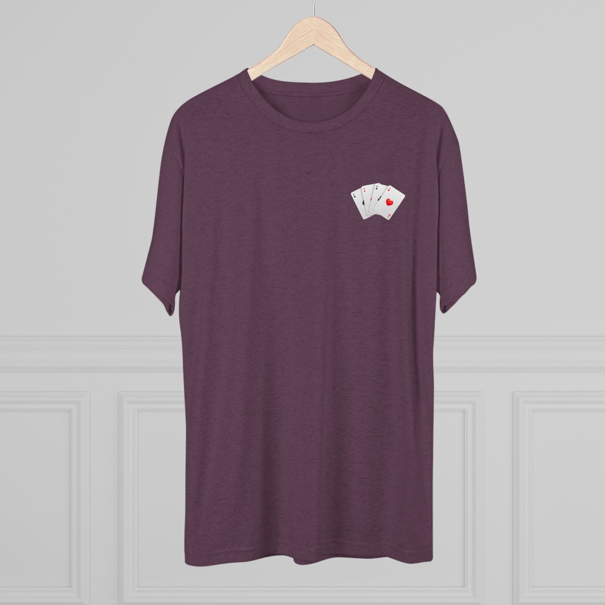 Unisex Tri-Blend Crew Tee with Lucky Cards Design | CRUISE CASINO LOVERS Casual Everyday Wear, Gift for Gamers, Perfect for St. Patrick's Day, Luck-Themed Events