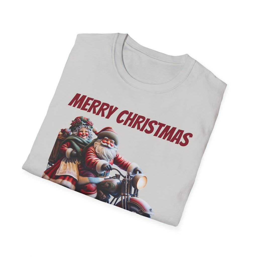Santa & Mrs. Claus Motorcycle Unisex T-Shirt