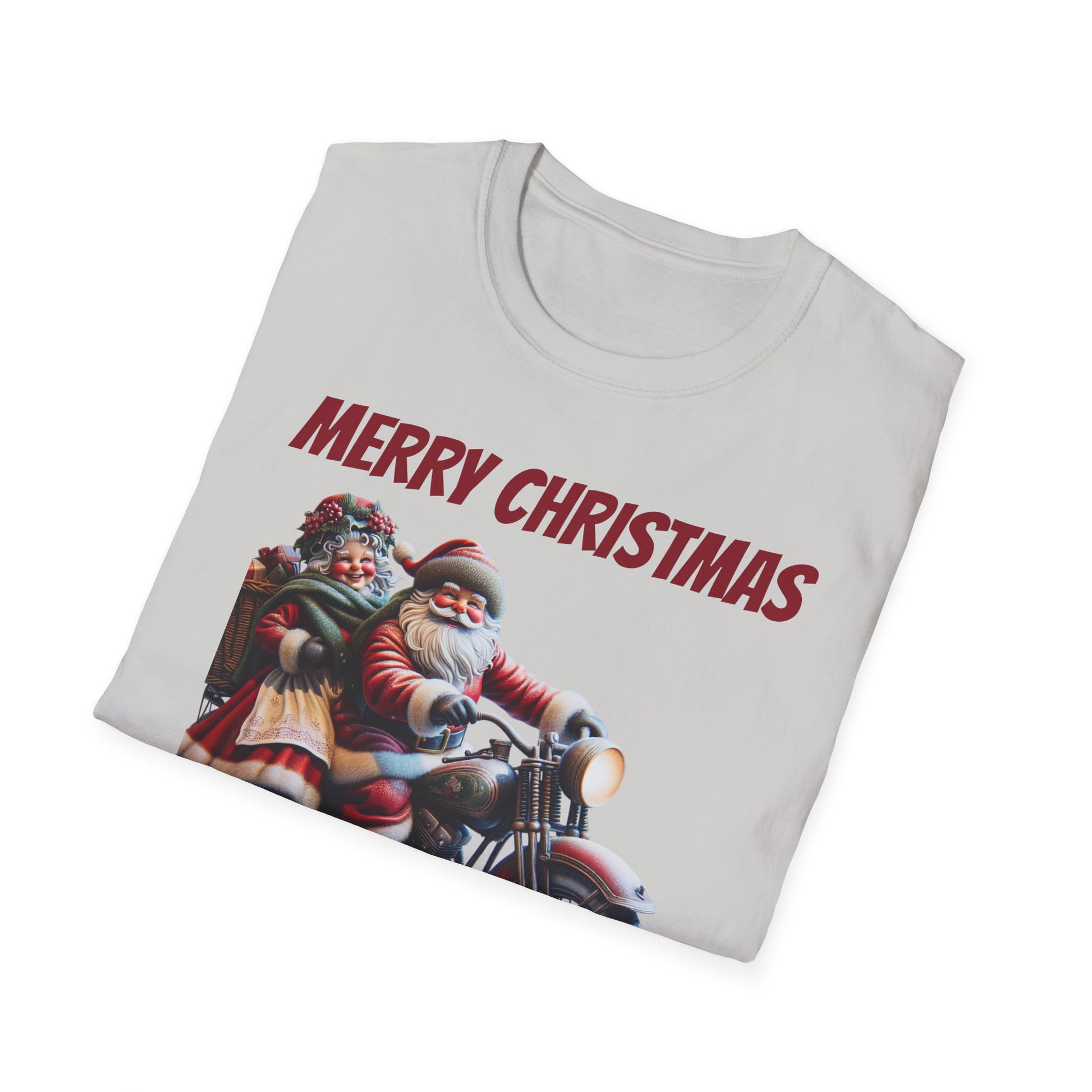 Santa & Mrs. Claus Motorcycle Unisex T-Shirt