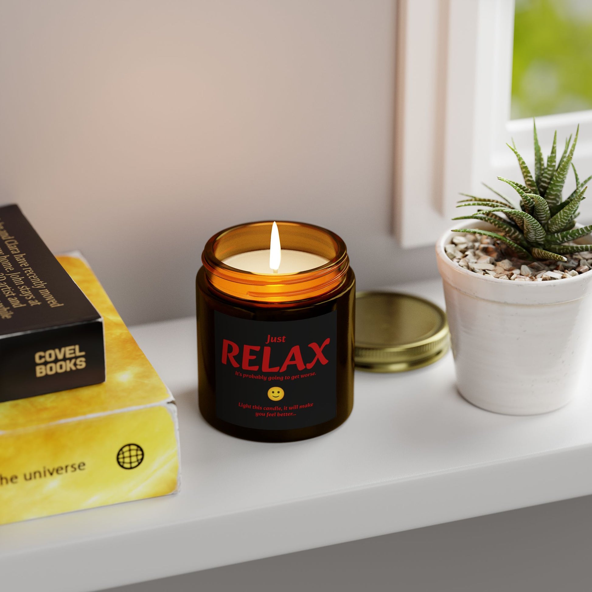Just RELAX - Scented Candles, Coconut Apricot Wax (4oz, 9oz)