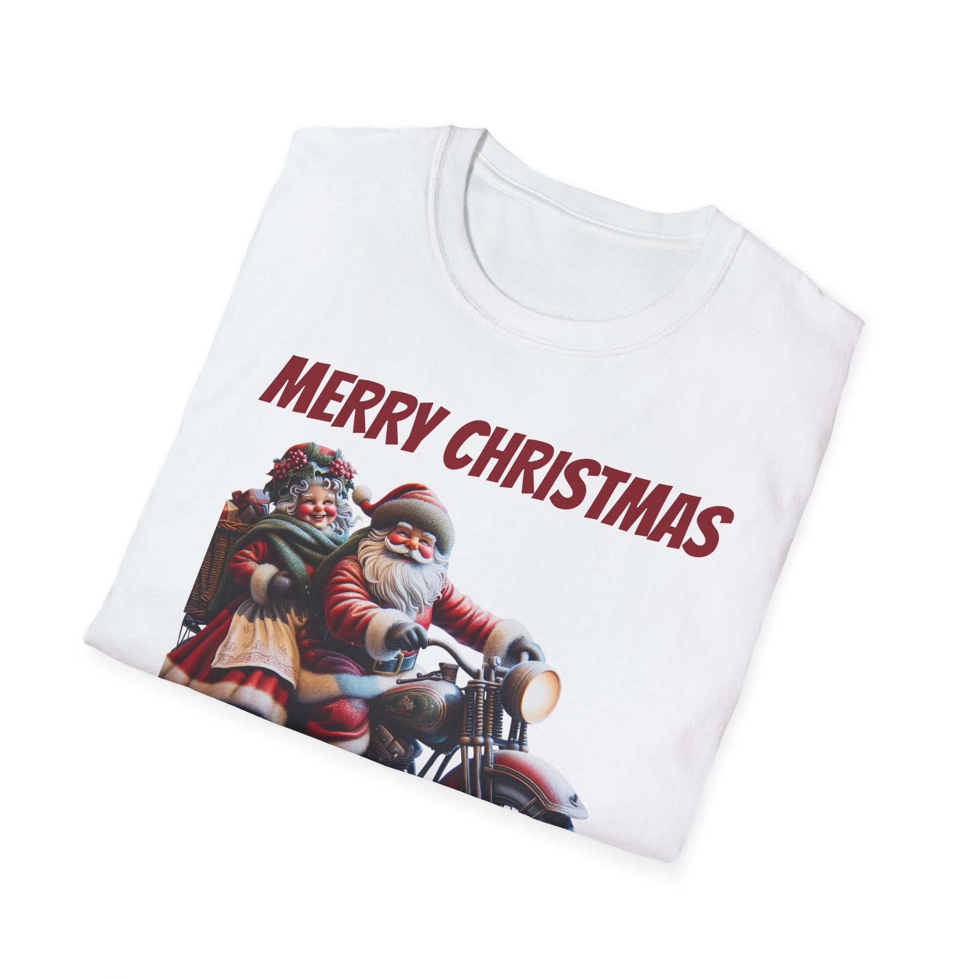 Santa & Mrs. Claus Motorcycle Unisex T-Shirt