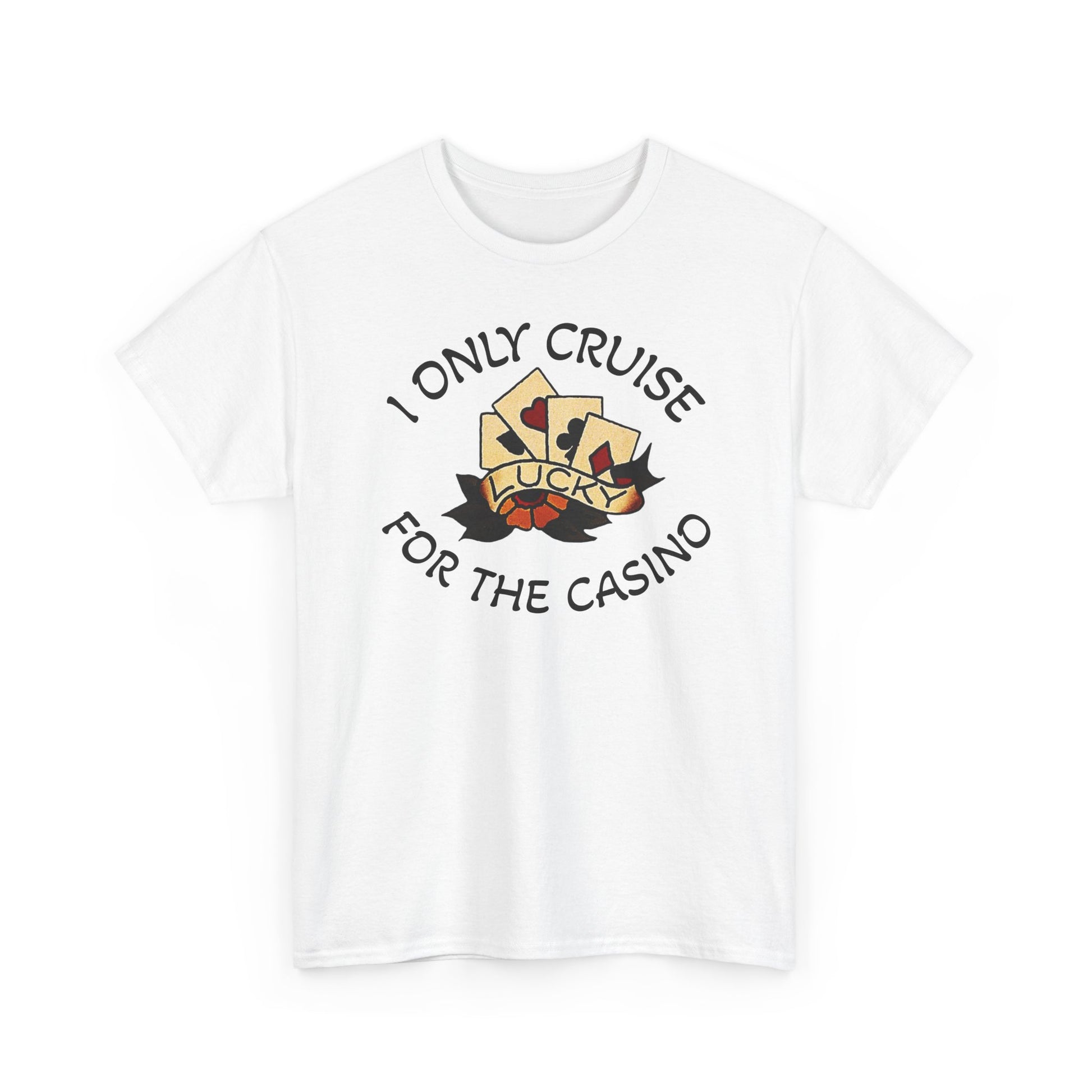 Lucky Casino Tee, Fun Casino Shirt, Gambling Gift, Cruise Apparel, Unisex Heavy Cotton Tee, Casino Lover Gift