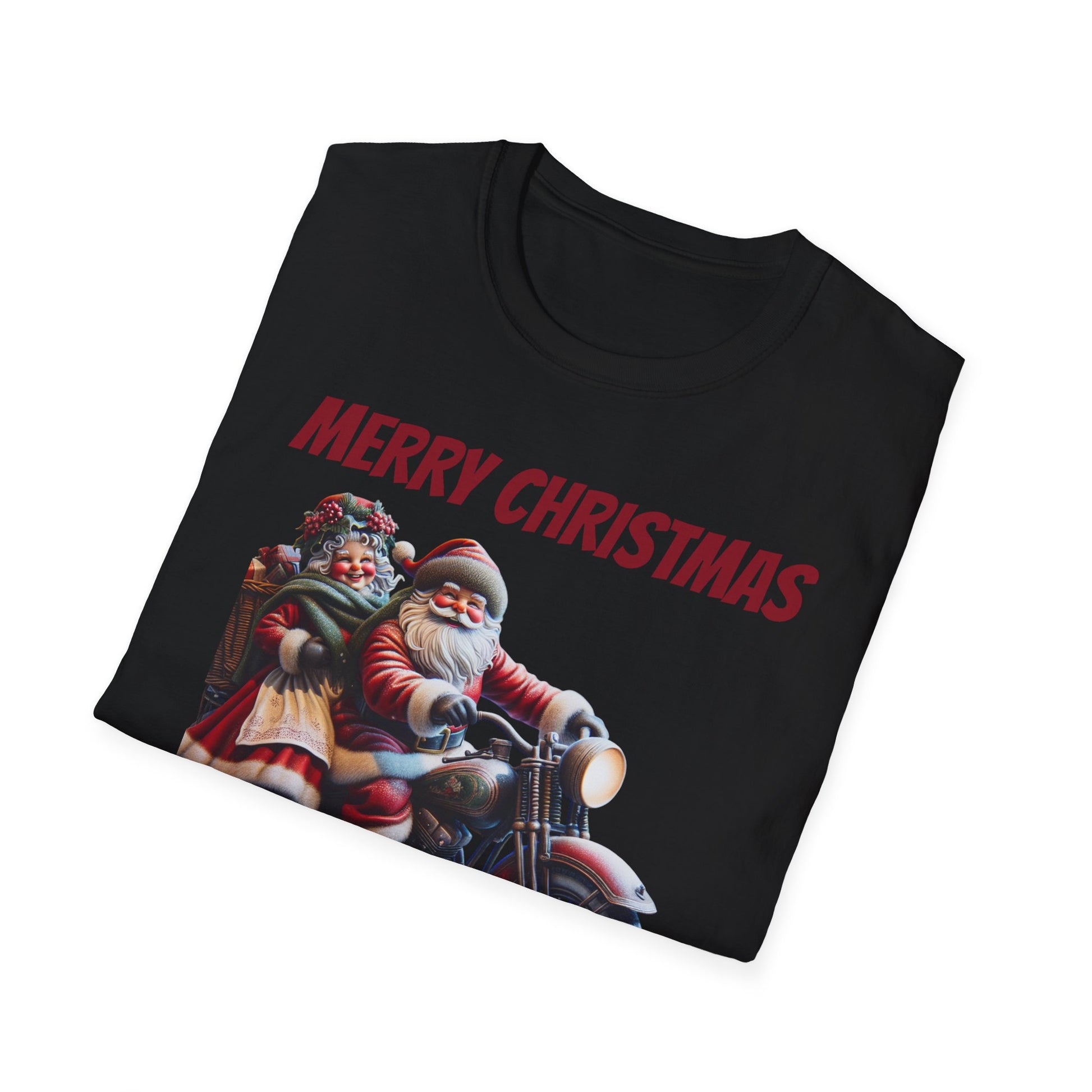 Santa & Mrs. Claus Motorcycle Unisex T-Shirt