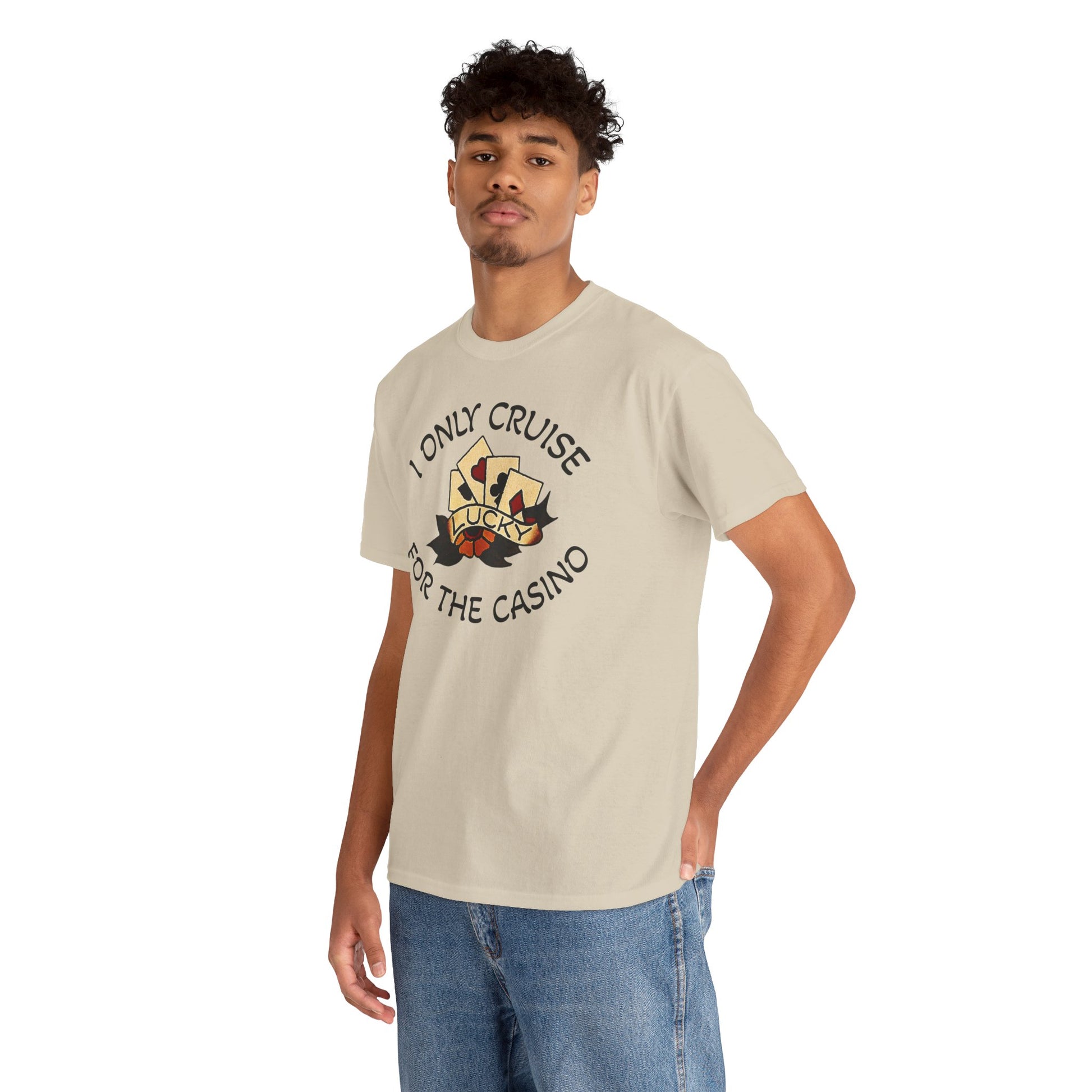 Lucky Casino Tee, Fun Casino Shirt, Gambling Gift, Cruise Apparel, Unisex Heavy Cotton Tee, Casino Lover Gift