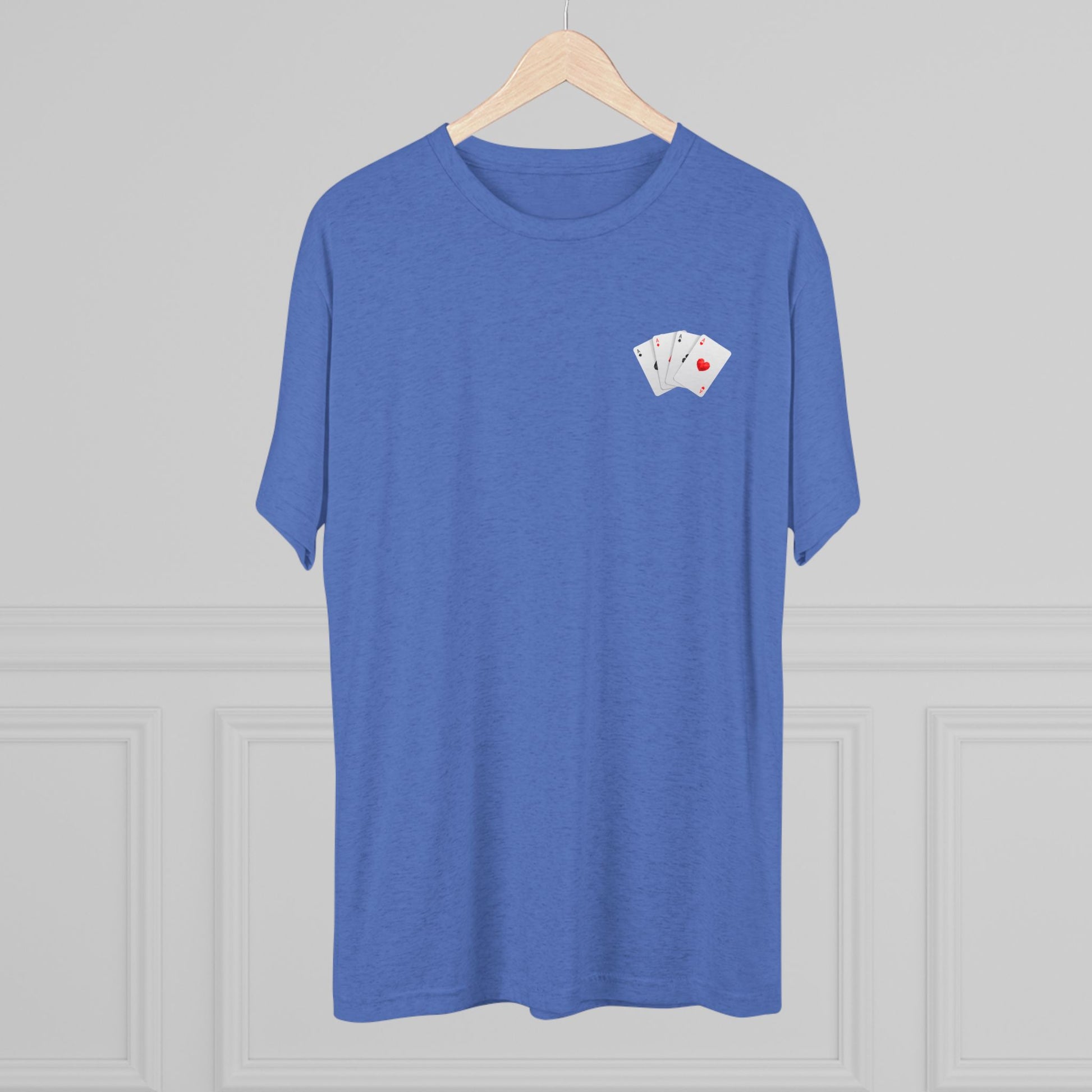 Unisex Tri-Blend Crew Tee with Lucky Cards Design | CRUISE CASINO LOVERS Casual Everyday Wear, Gift for Gamers, Perfect for St. Patrick's Day, Luck-Themed Events