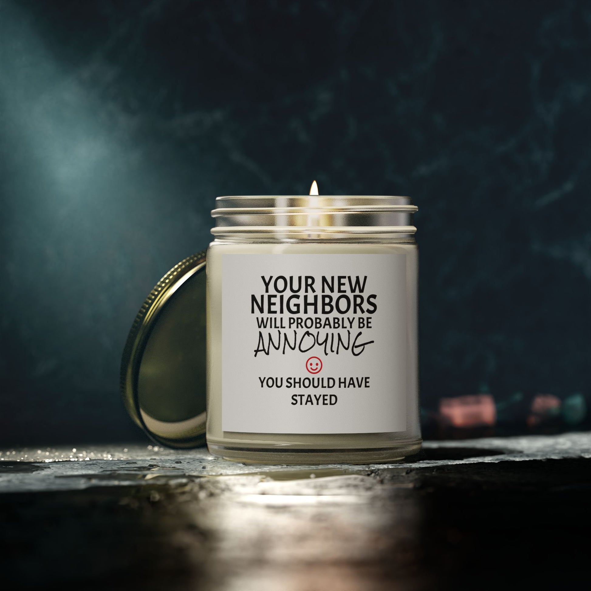 Your New Neighbors Will Probably Be ANNOYING, You Should Have Stayed - Scented Candles, Coconut Apricot Wax (4oz, 9oz)