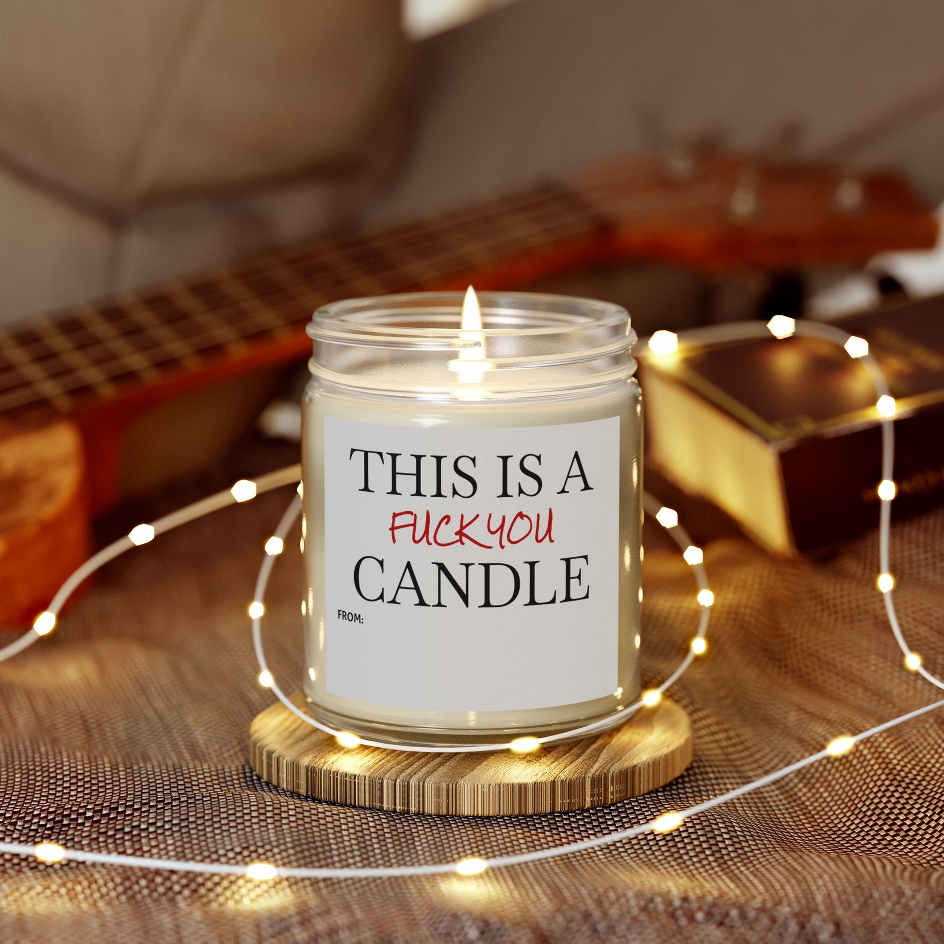 This is a F You Candle - Scented Candles, Coconut Apricot Wax (4oz, 9oz)