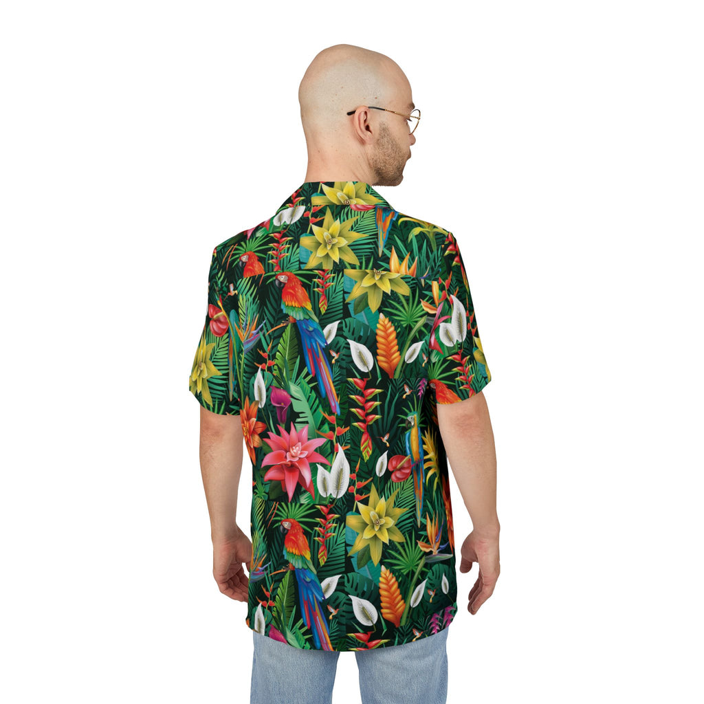 Tropical Button-Down Shirt, Caribbean Dinner Night Cruise Shirt Unisex Hawaiian Shirt, Summer Apparel, Vacation Outfit, Beach Party Shirt, Casual Wear