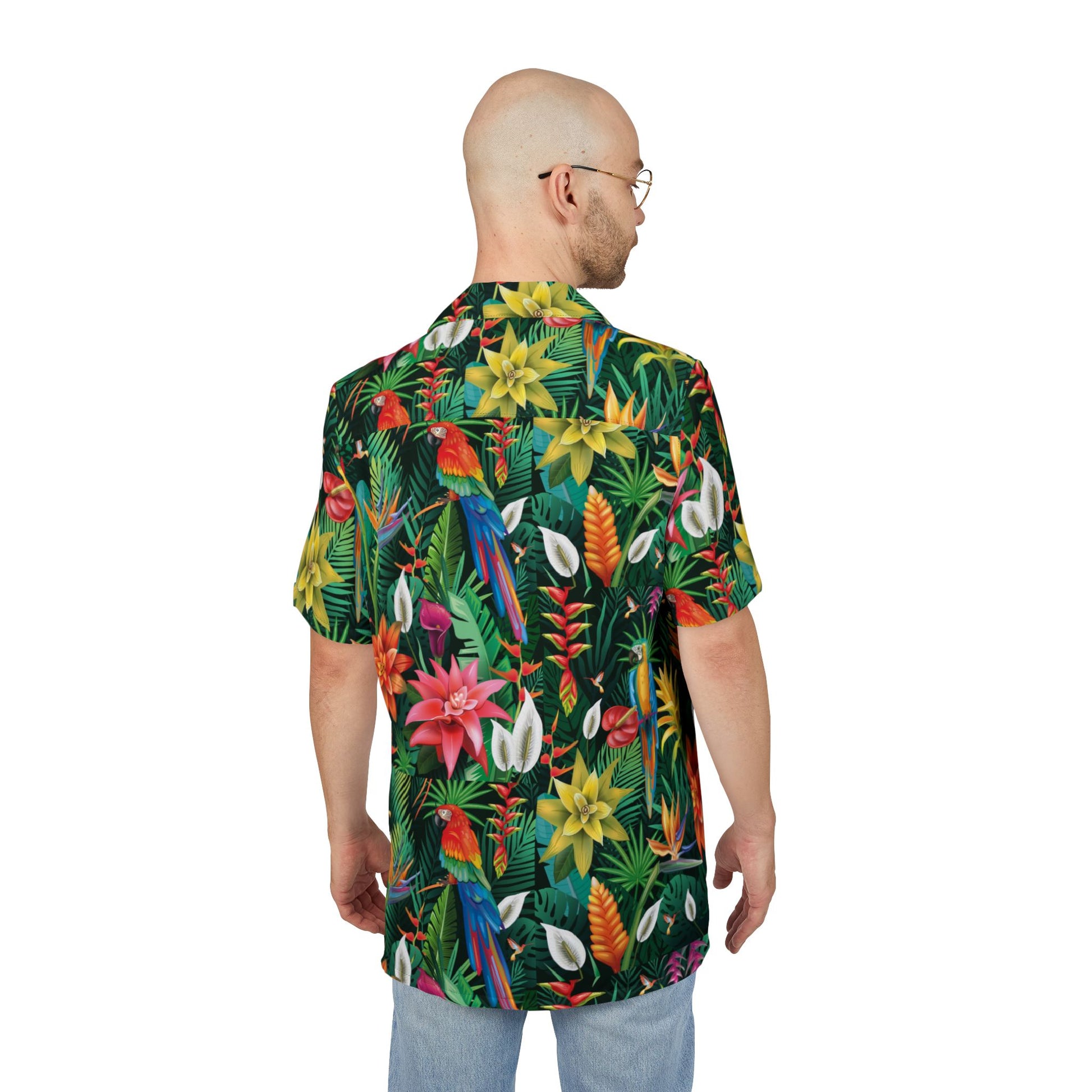 Tropical Button-Down Shirt, Caribbean Dinner Night Cruise Shirt Unisex Hawaiian Shirt, Summer Apparel, Vacation Outfit, Beach Party Shirt, Casual Wear