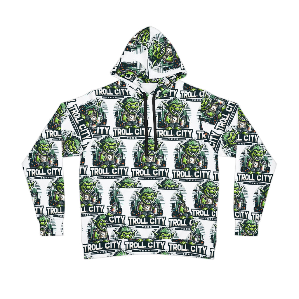 Full Print Athletic Hoodie - Troll City Tees - White Background