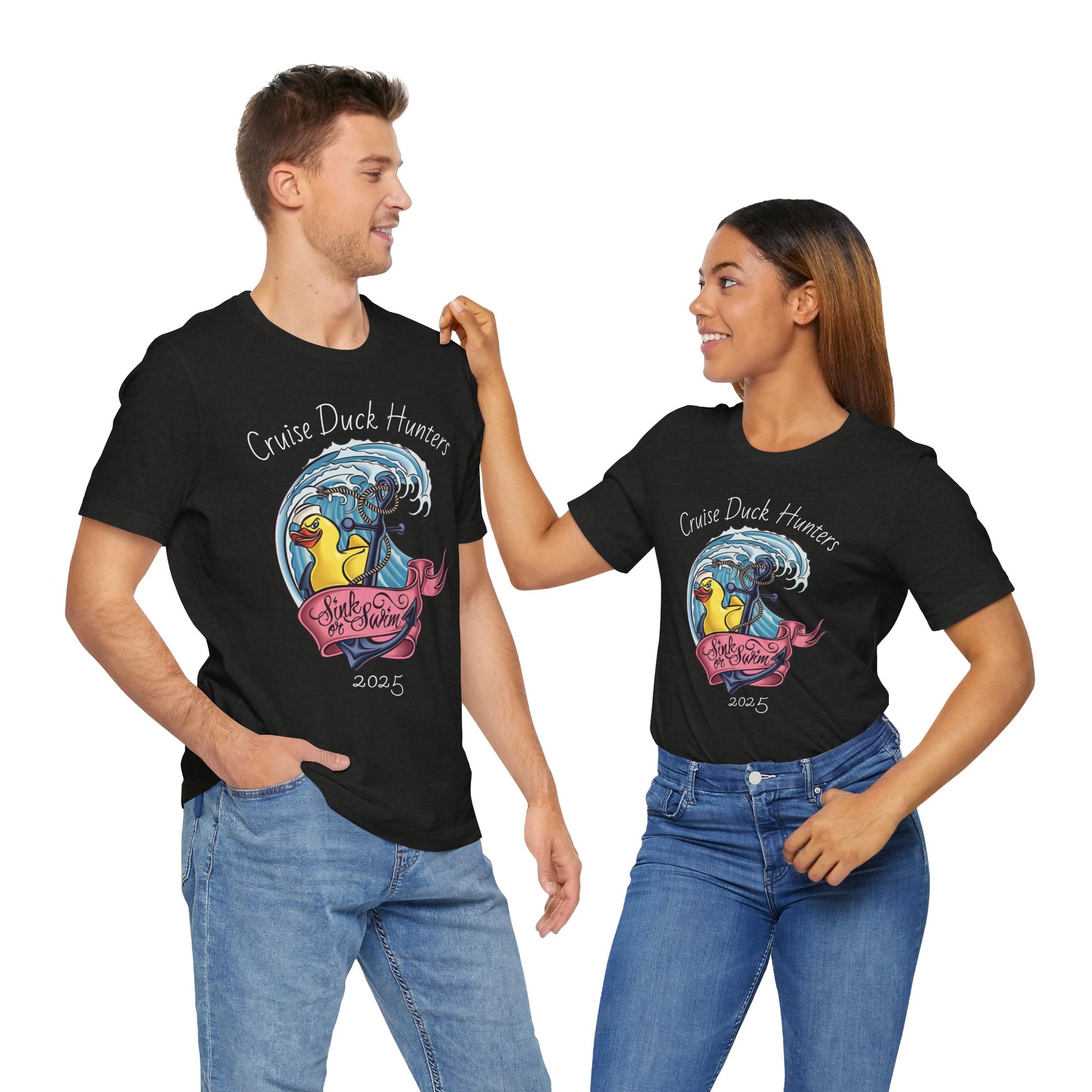 Cruise Ship Duck Hunters Graphic Tee, Casual Shirt for Duck Lovers, Funny Gift for Friends, Beach Adventure Apparel, Unisex Summer Wear