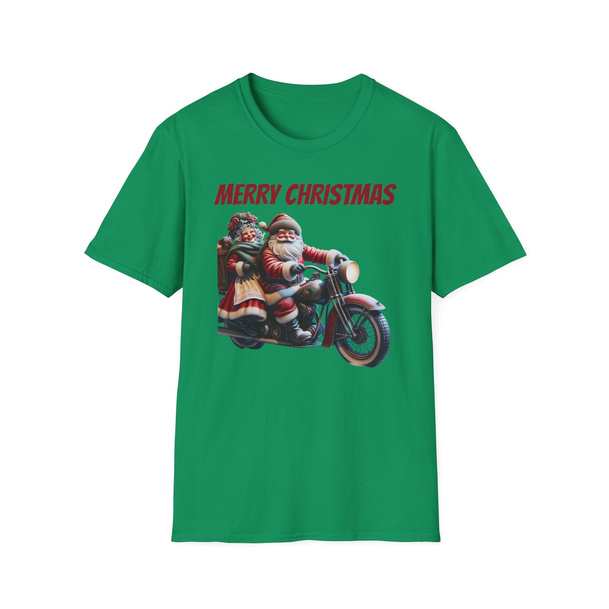 Santa & Mrs. Claus Motorcycle Unisex T-Shirt