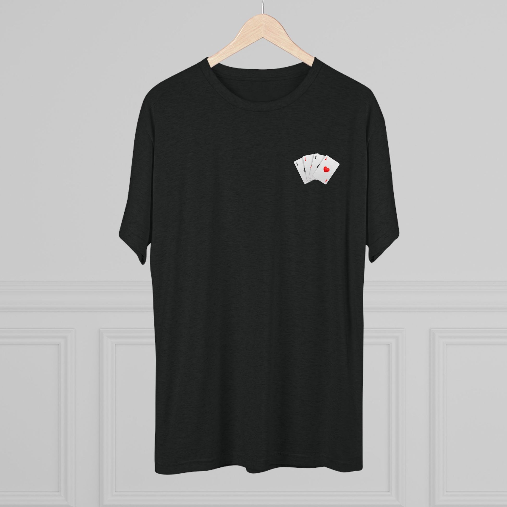 Unisex Tri-Blend Crew Tee with Lucky Cards Design | CRUISE CASINO LOVERS Casual Everyday Wear, Gift for Gamers, Perfect for St. Patrick's Day, Luck-Themed Events