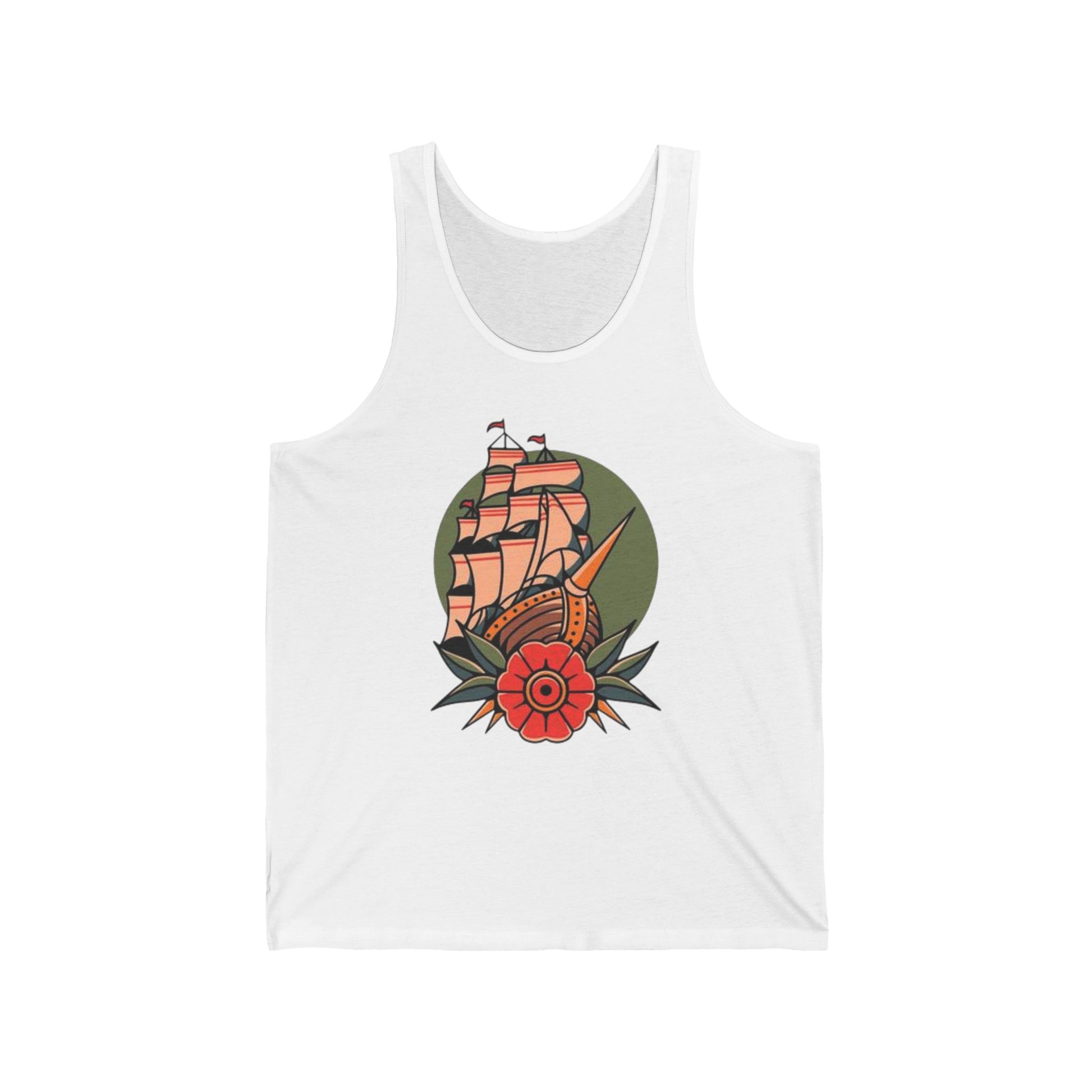 Sail Away Unisex Jersey Tank Top | CRUISE TANK TOP - Vintage Nautical Design, Summer Wear, Travel Tee, Beach Vibes, Gift for Sailors