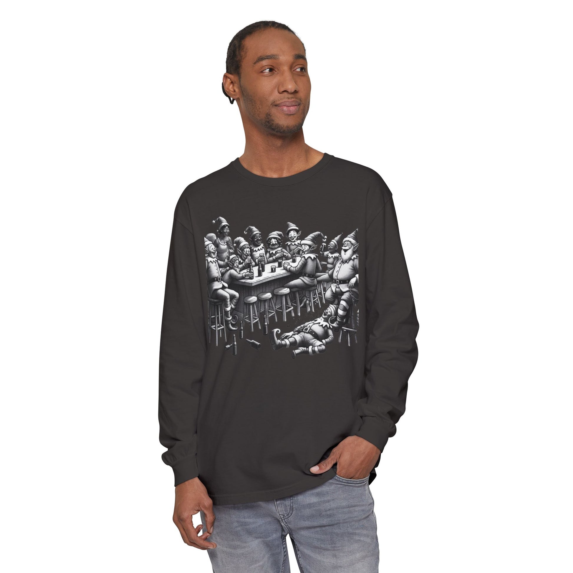 Long Sleeve T-Shirt Drunk Elves Design