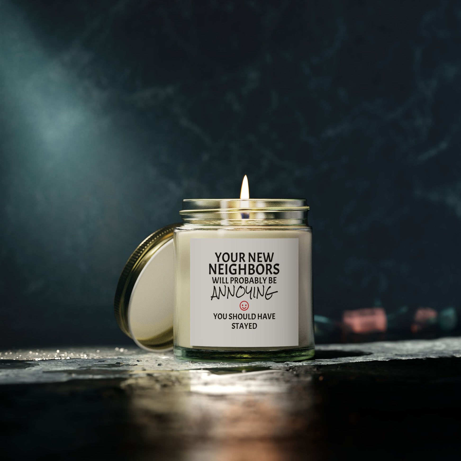 Your New Neighbors Will Probably Be ANNOYING, You Should Have Stayed - Scented Candles, Coconut Apricot Wax (4oz, 9oz)