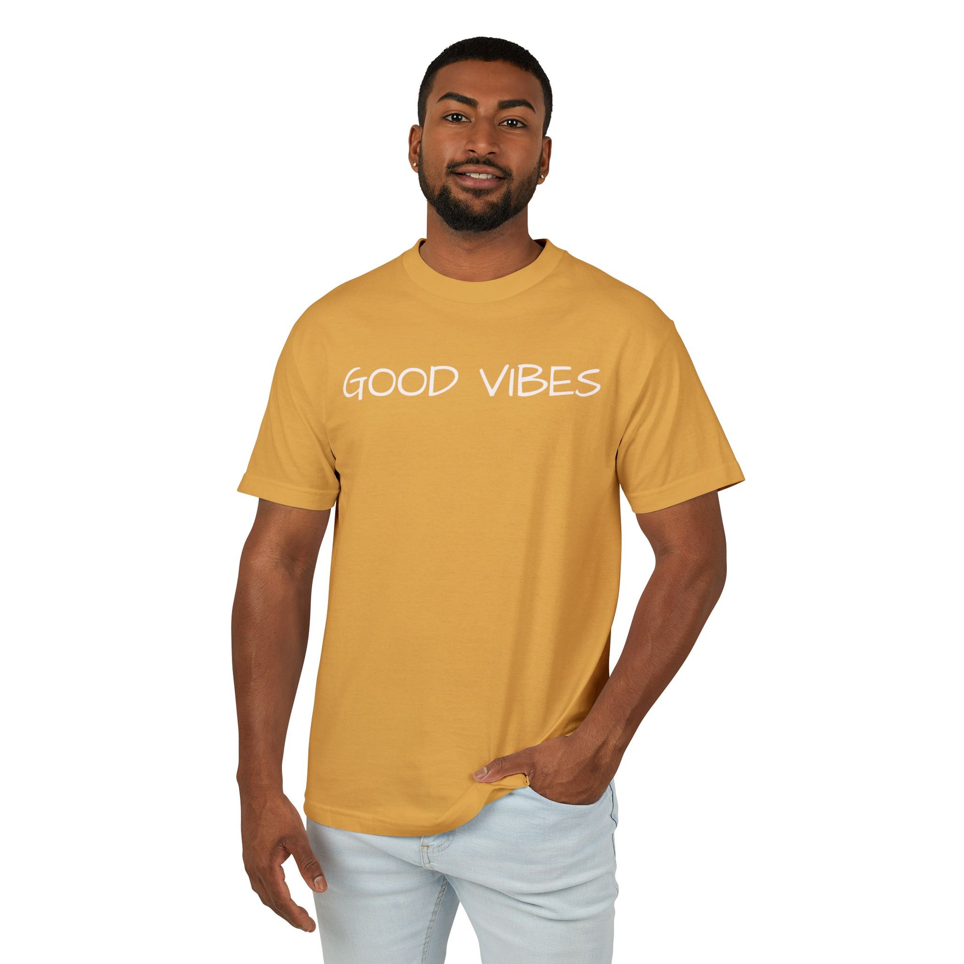 "Good Vibes" Unisex Heavyweight Tee - Comfort & Style for Everyday Adventures