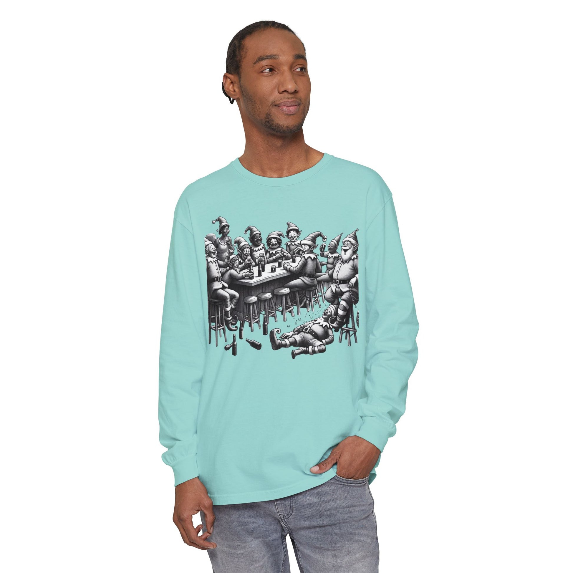 Long Sleeve T-Shirt Drunk Elves Design