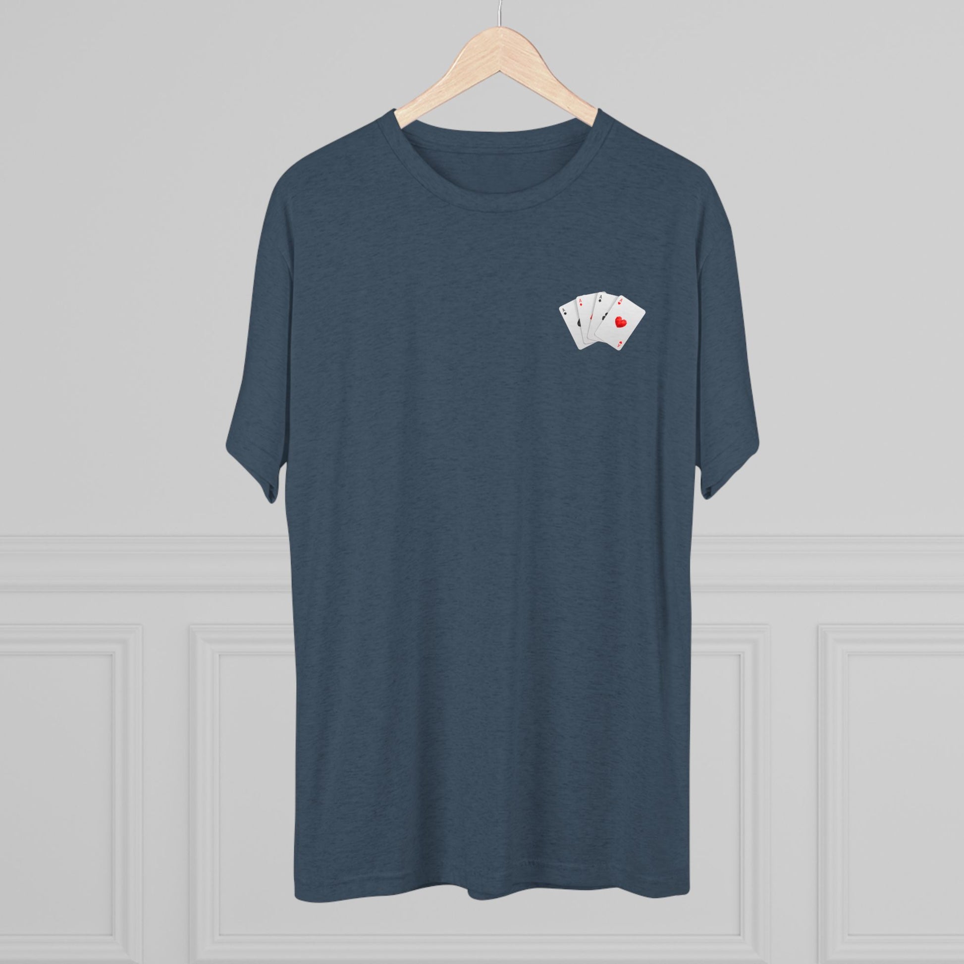Unisex Tri-Blend Crew Tee with Lucky Cards Design | CRUISE CASINO LOVERS Casual Everyday Wear, Gift for Gamers, Perfect for St. Patrick's Day, Luck-Themed Events