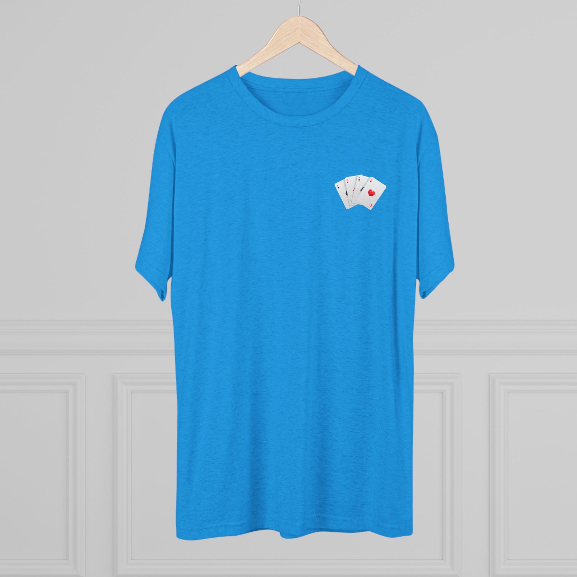 Unisex Tri-Blend Crew Tee with Lucky Cards Design | CRUISE CASINO LOVERS Casual Everyday Wear, Gift for Gamers, Perfect for St. Patrick's Day, Luck-Themed Events