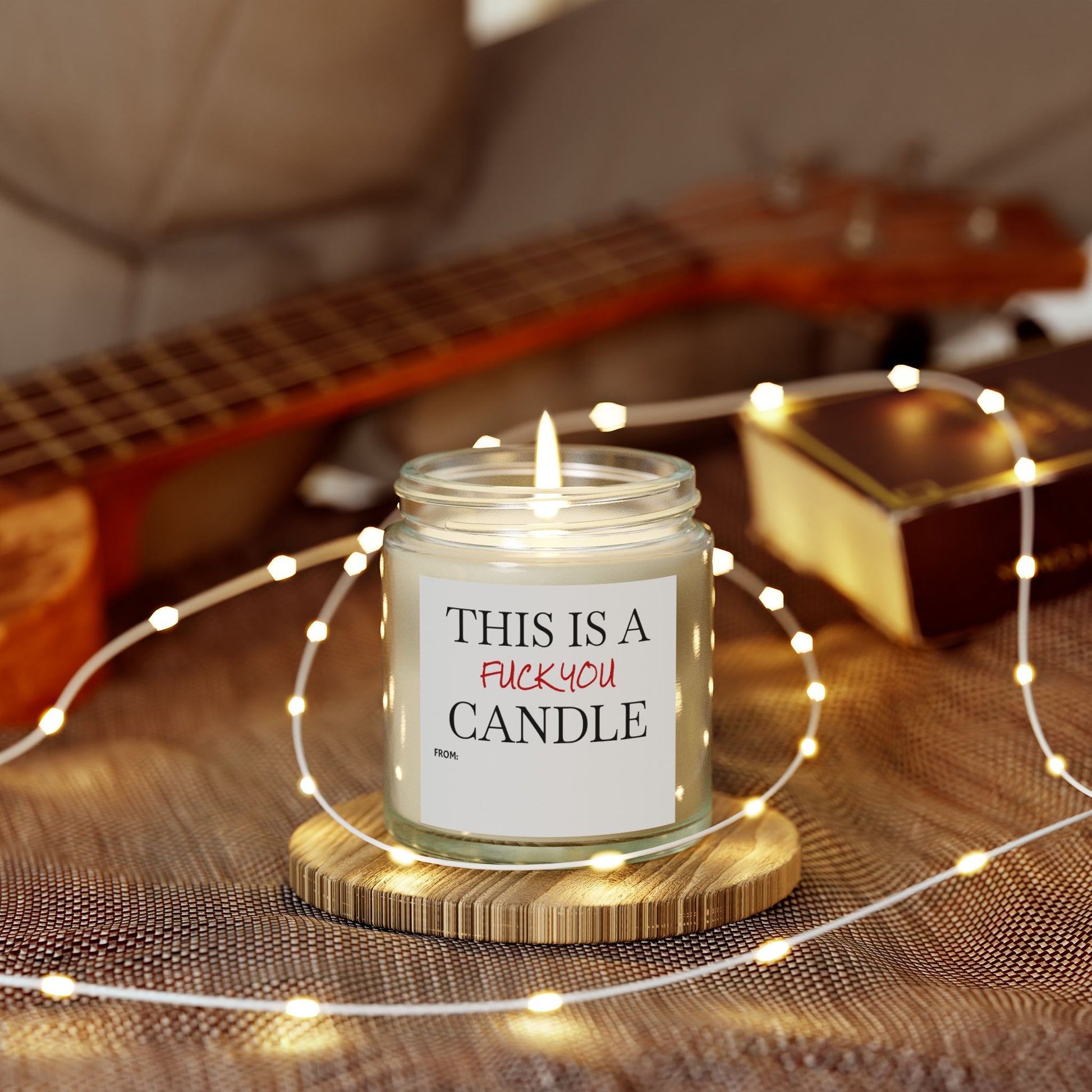 This is a F You Candle - Scented Candles, Coconut Apricot Wax (4oz, 9oz)