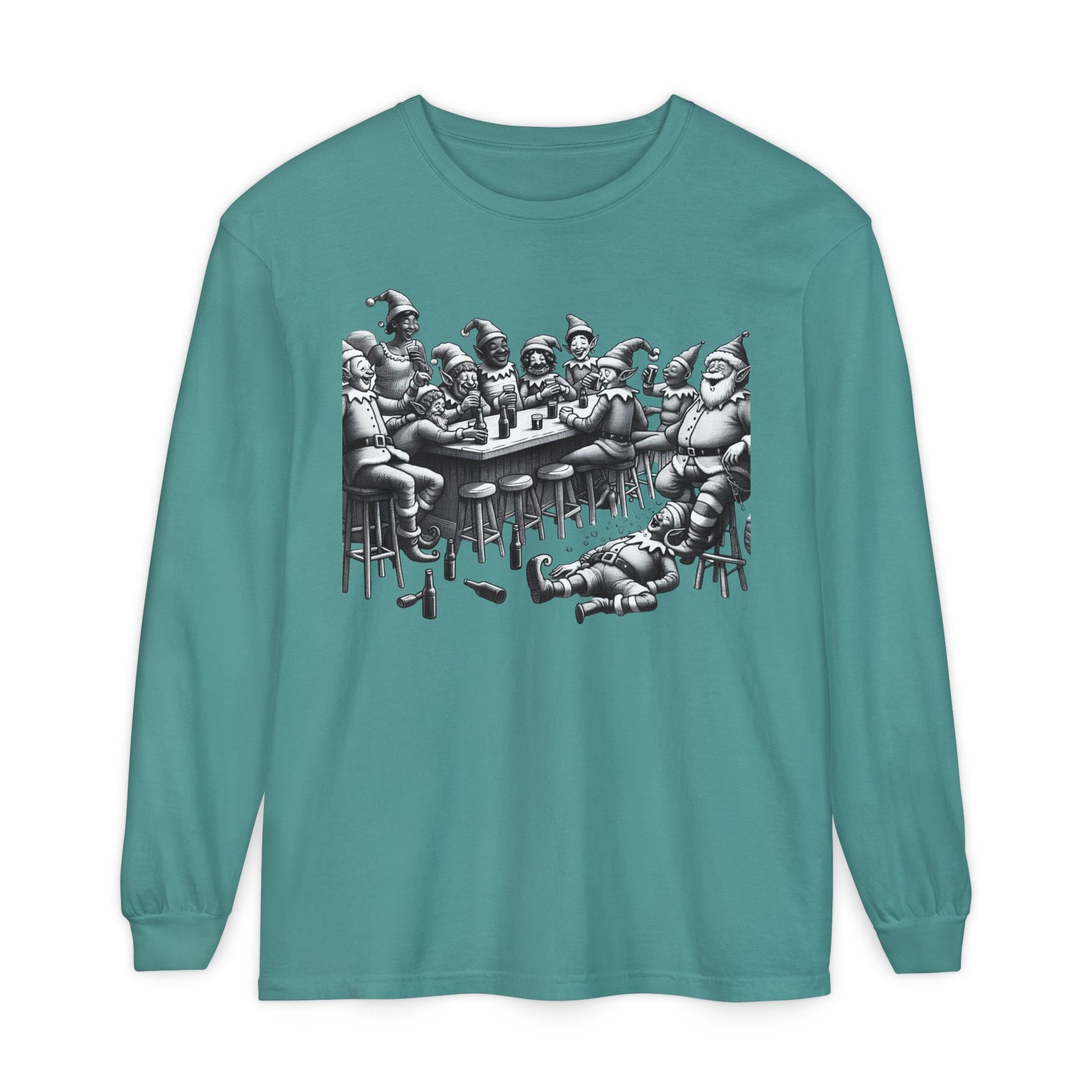Long Sleeve T-Shirt Drunk Elves Design