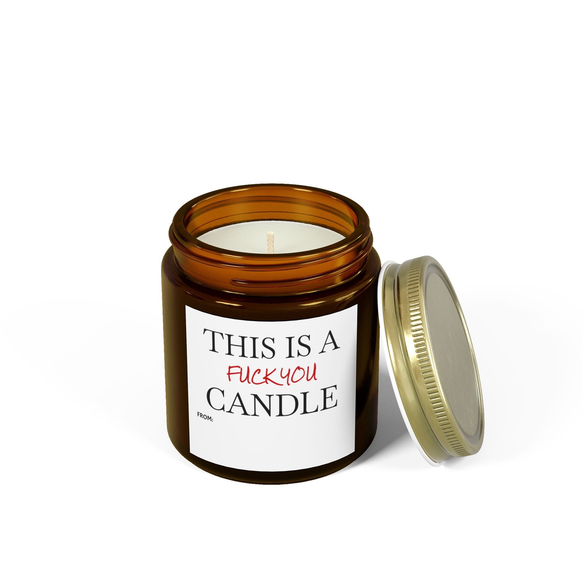 This is a F You Candle - Scented Candles, Coconut Apricot Wax (4oz, 9oz)