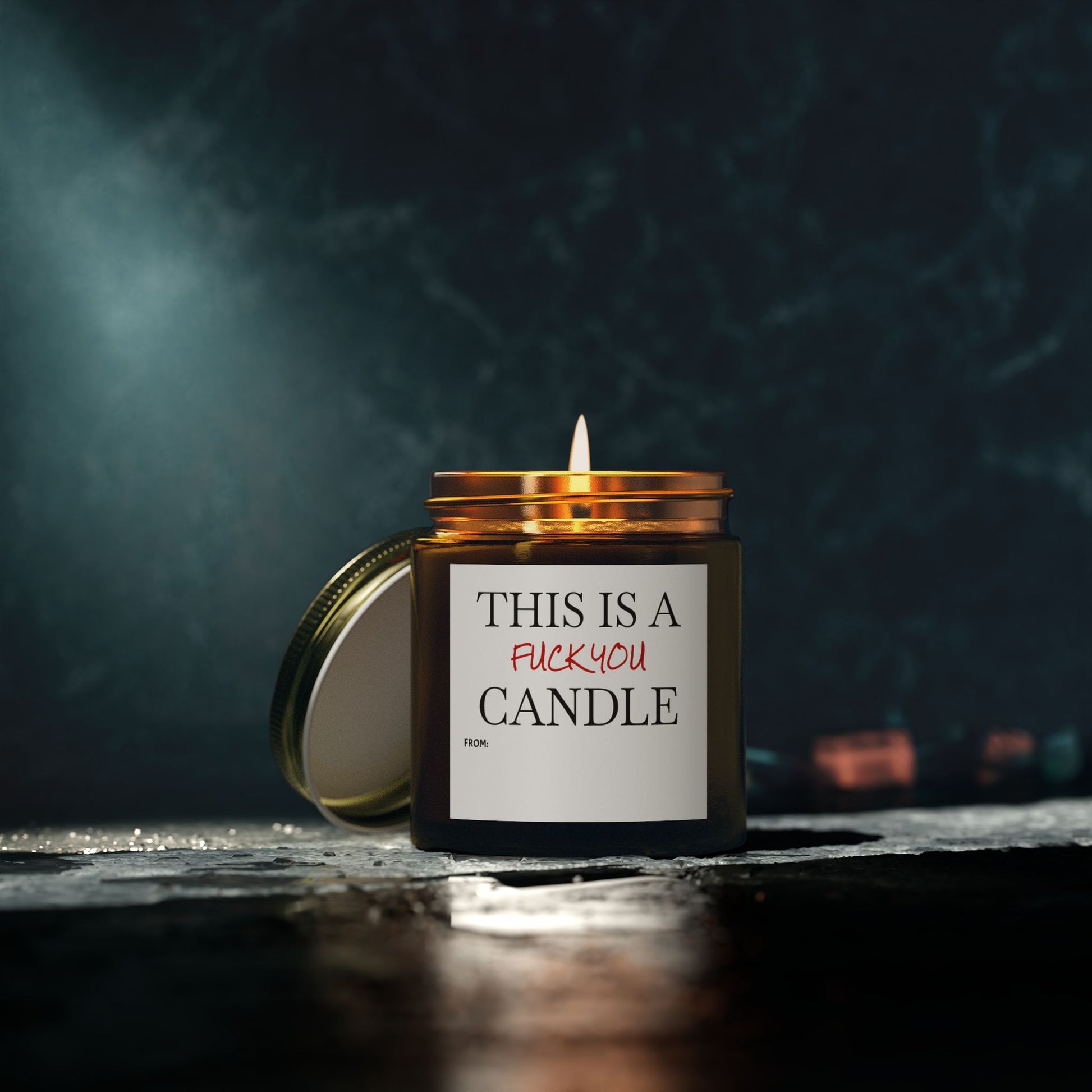 This is a F You Candle - Scented Candles, Coconut Apricot Wax (4oz, 9oz)