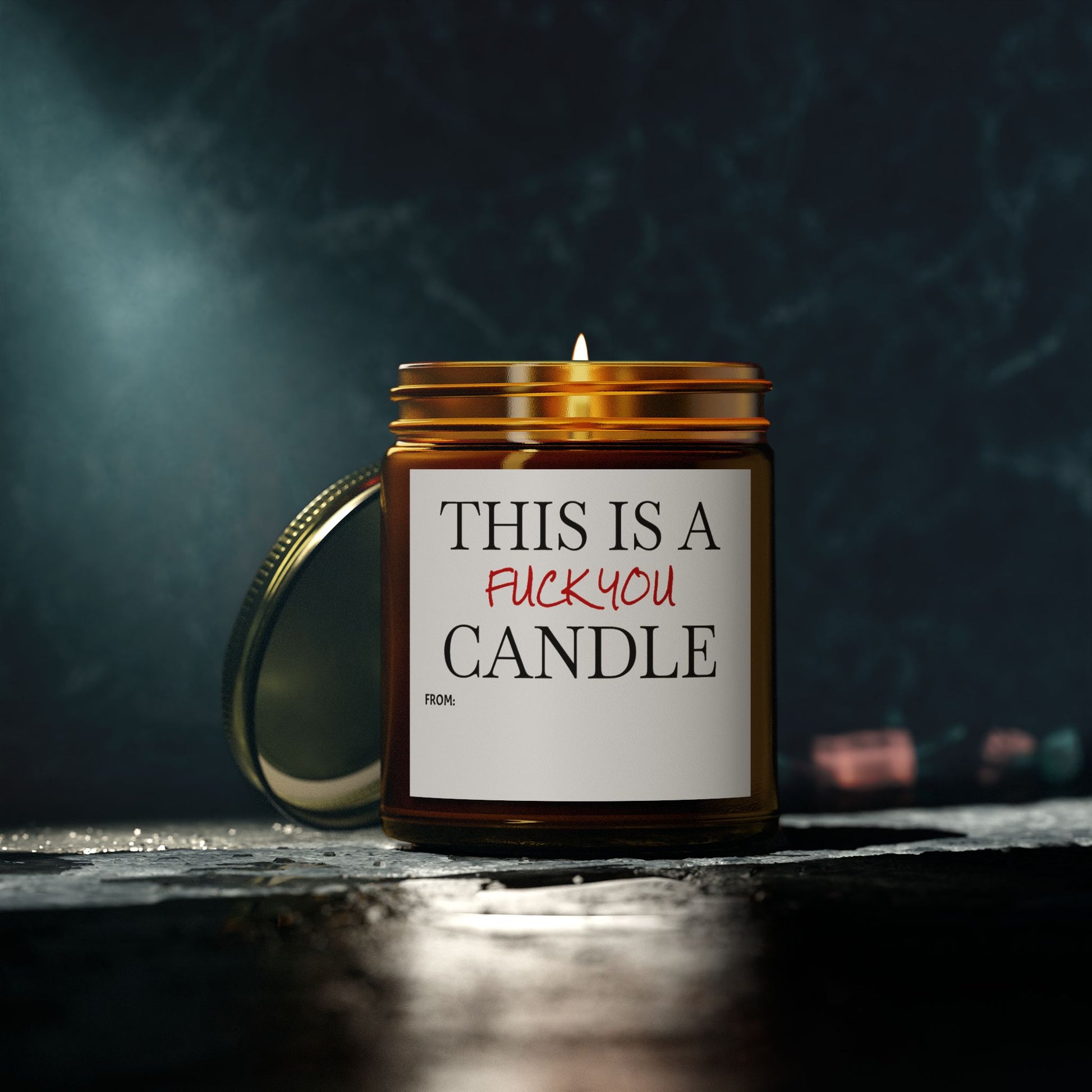 This is a F You Candle - Scented Candles, Coconut Apricot Wax (4oz, 9oz)