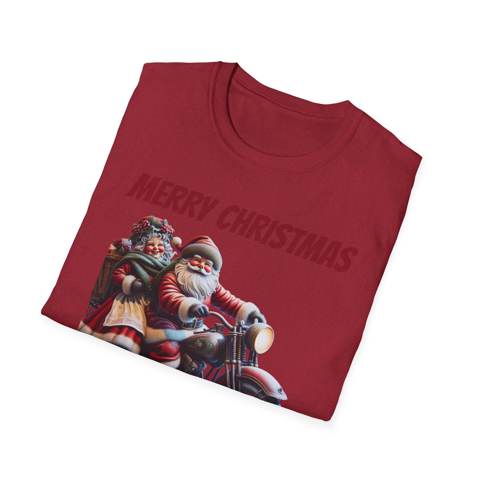 Santa & Mrs. Claus Motorcycle Unisex T-Shirt